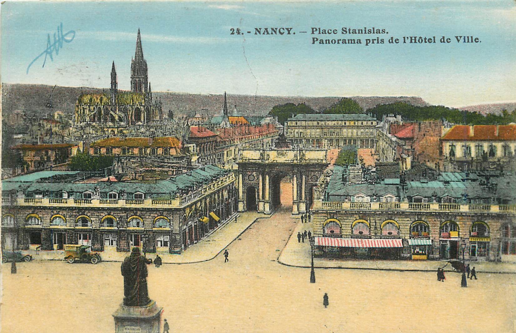 CPA Nancy Place Stanislas Panorama pris de l'Hotel de Ville