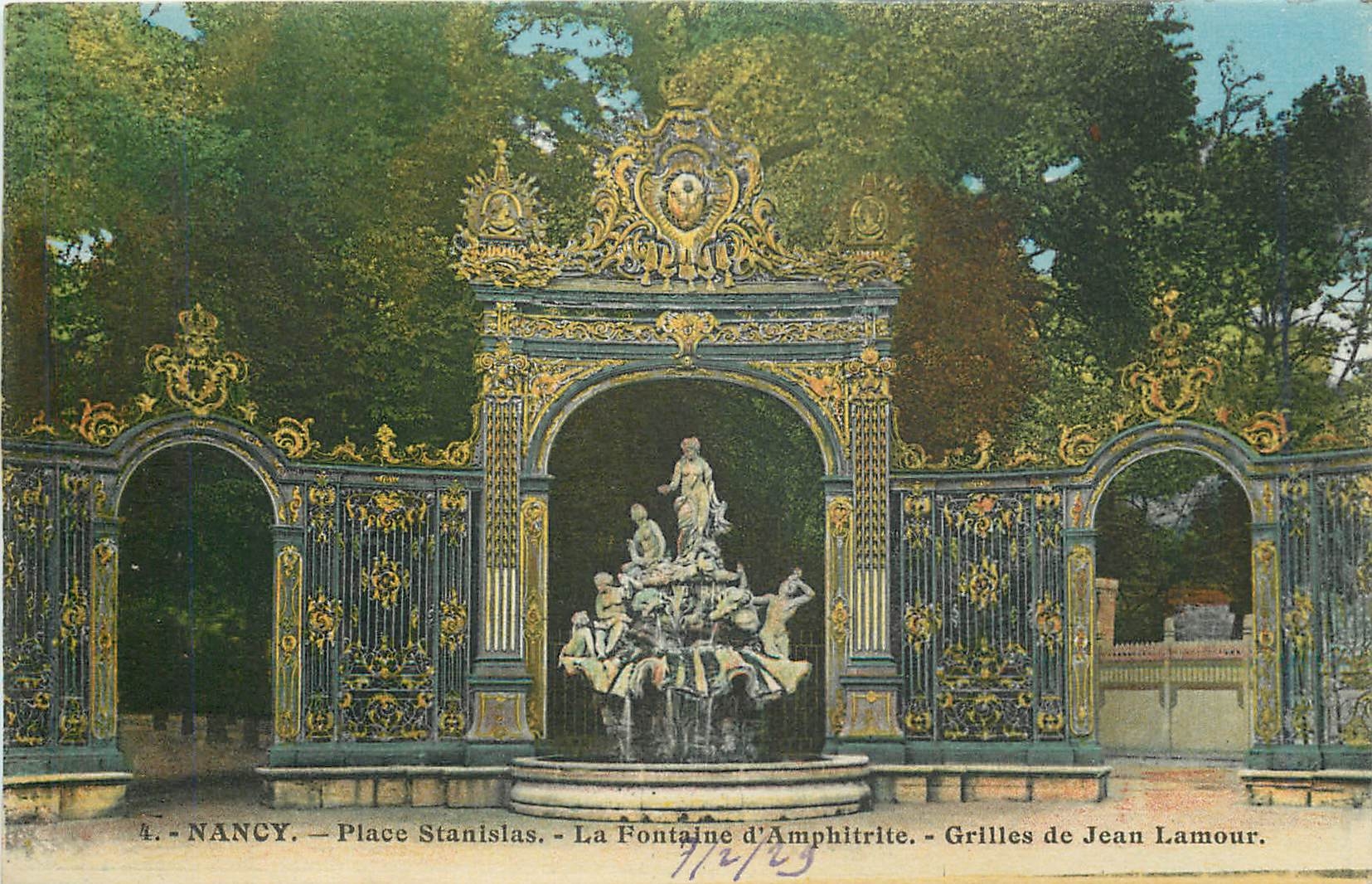CPA Nancy Place Stanilas la Fontaine D'Amphitrite Gilles de Jean Lamour