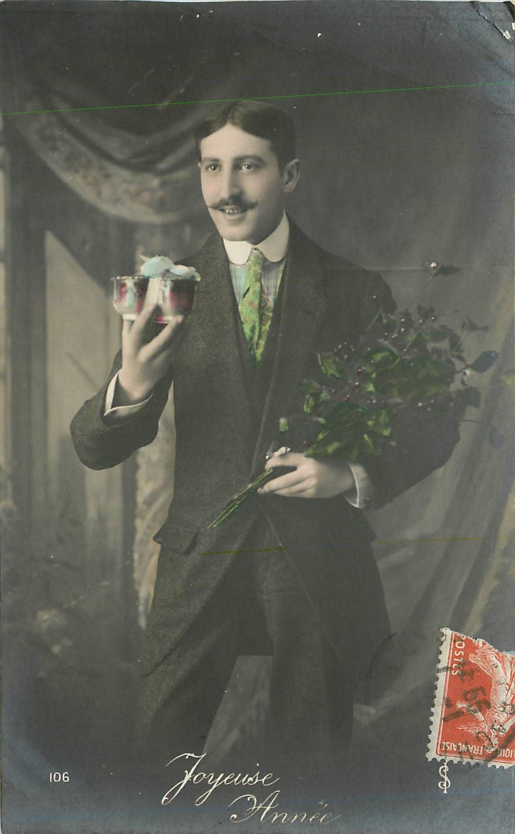 CPA Joyeux Annee Homme