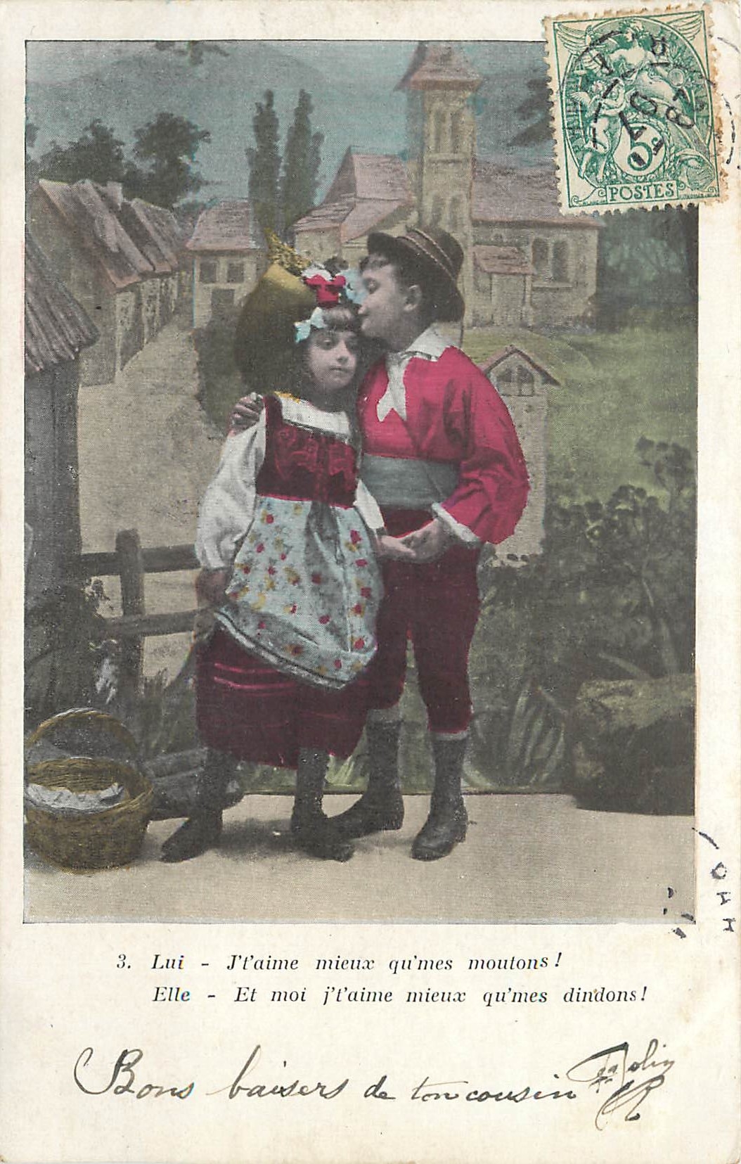 CPA Lui J'l'aime mieux qu'mes moutons 