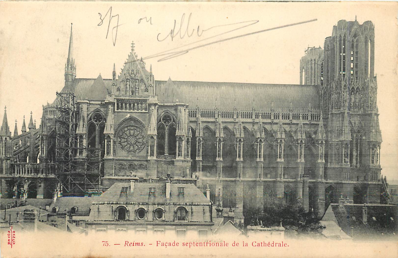 CPA Reims Facade septentrionale de la Cathedrale 