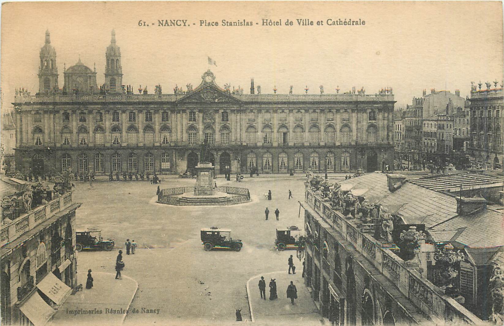 CPA Nancy Place Stanislas Hotel de Ville et Cathedrale