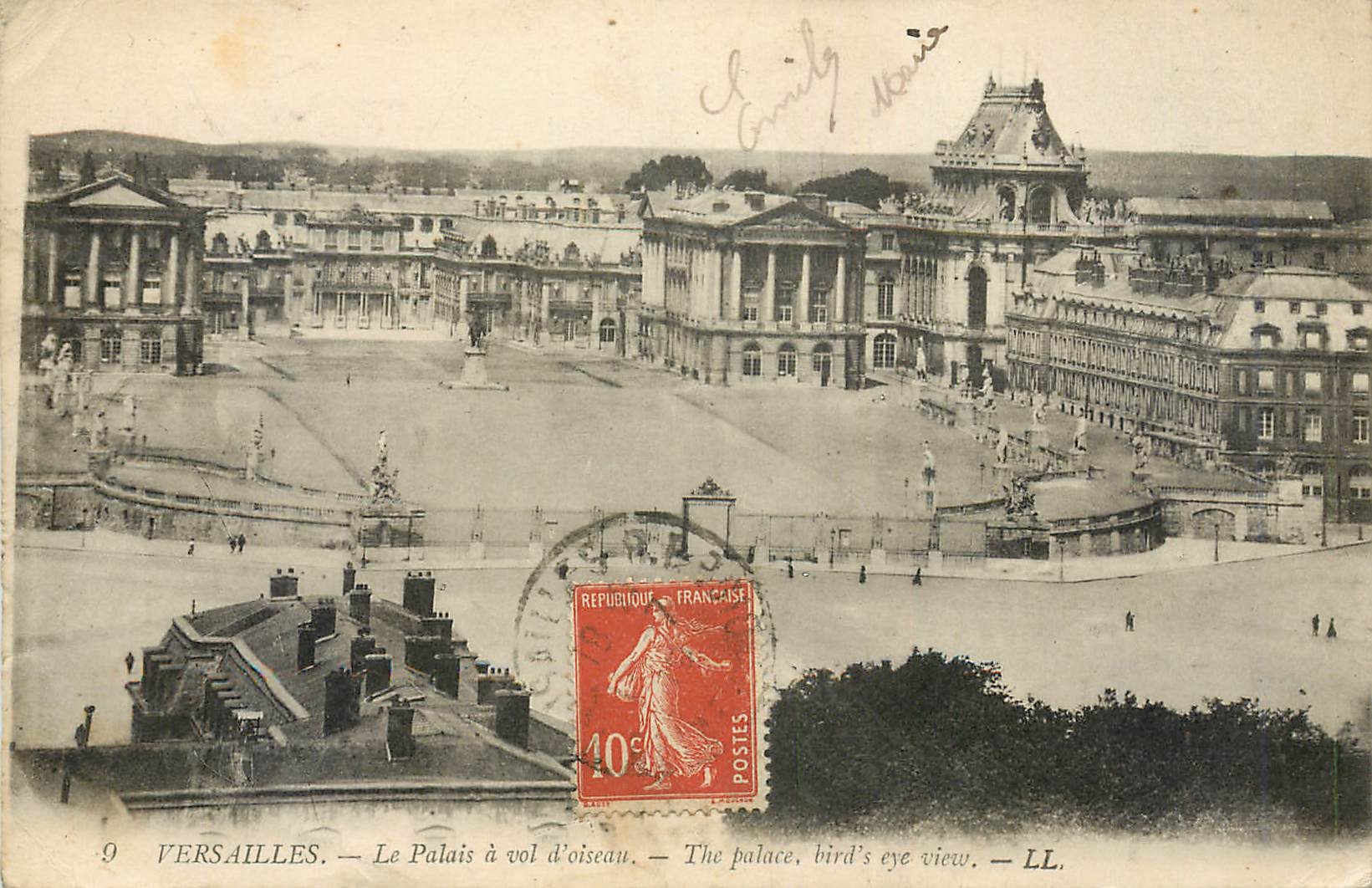 CPA Versailles Le Palais a vol d'Oiseau 
