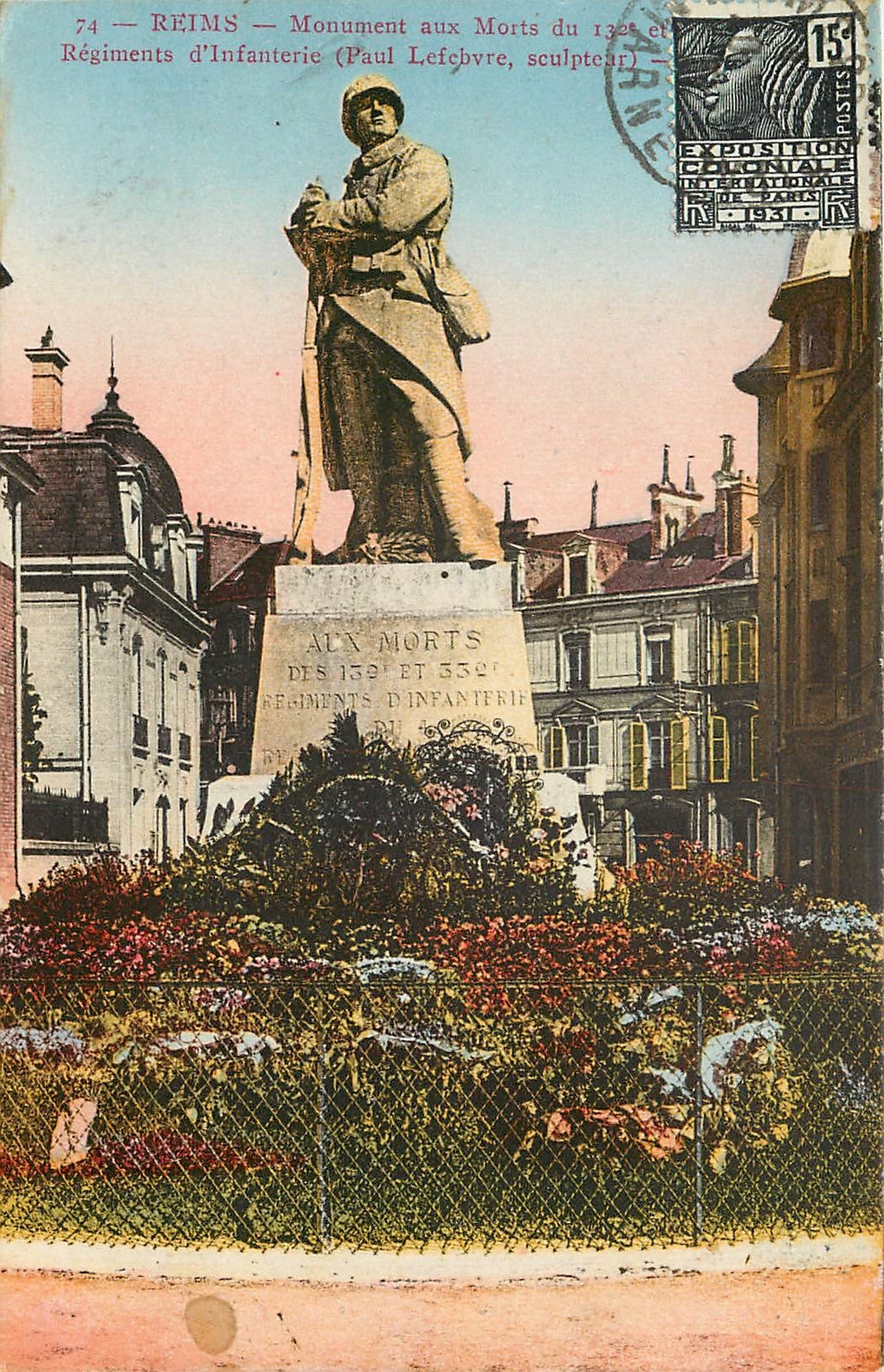 CPA Reims Monument aux Morts 