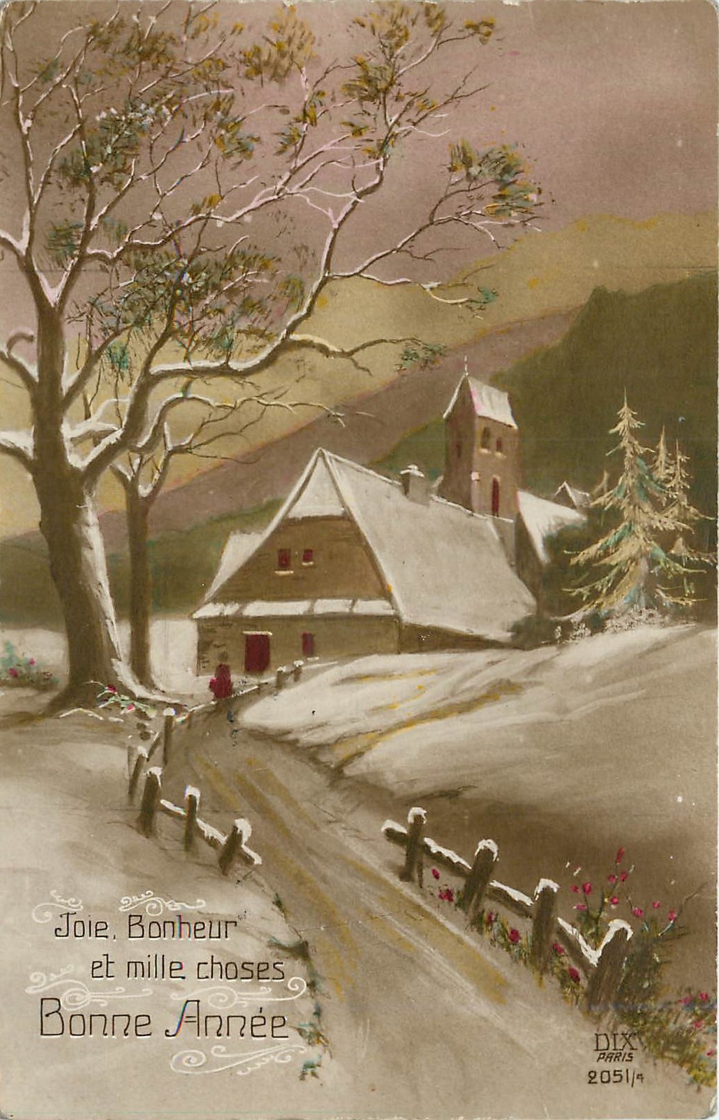 CPA Joie Bonheur et mille choses Bonne Annee 