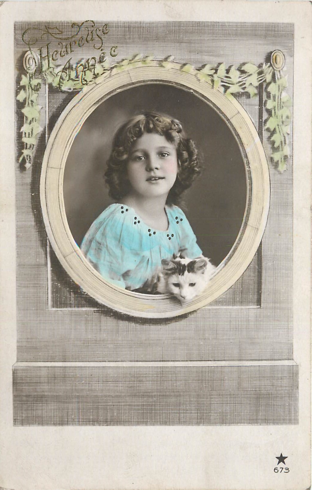 CPA Heureuse Enfant Chat