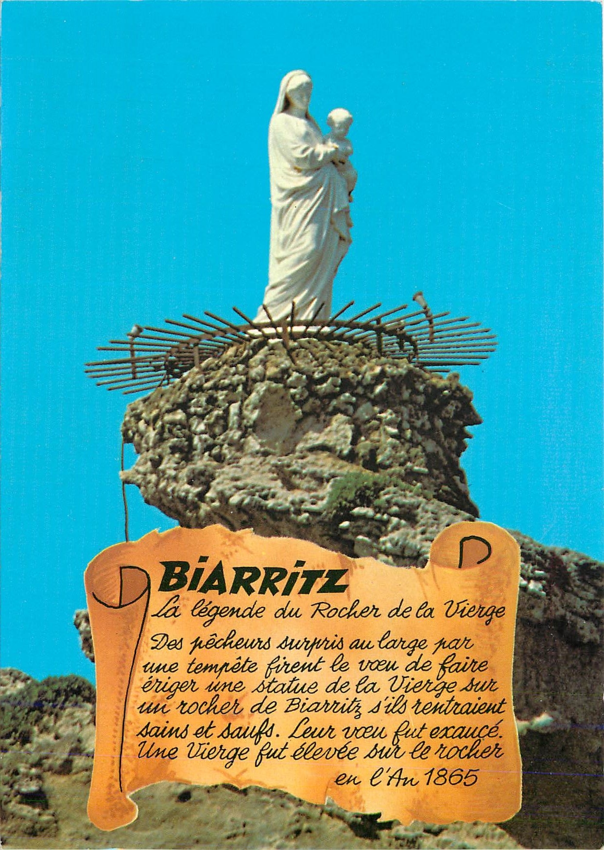 CPM Biarritz le Rocher de la Vierge 
