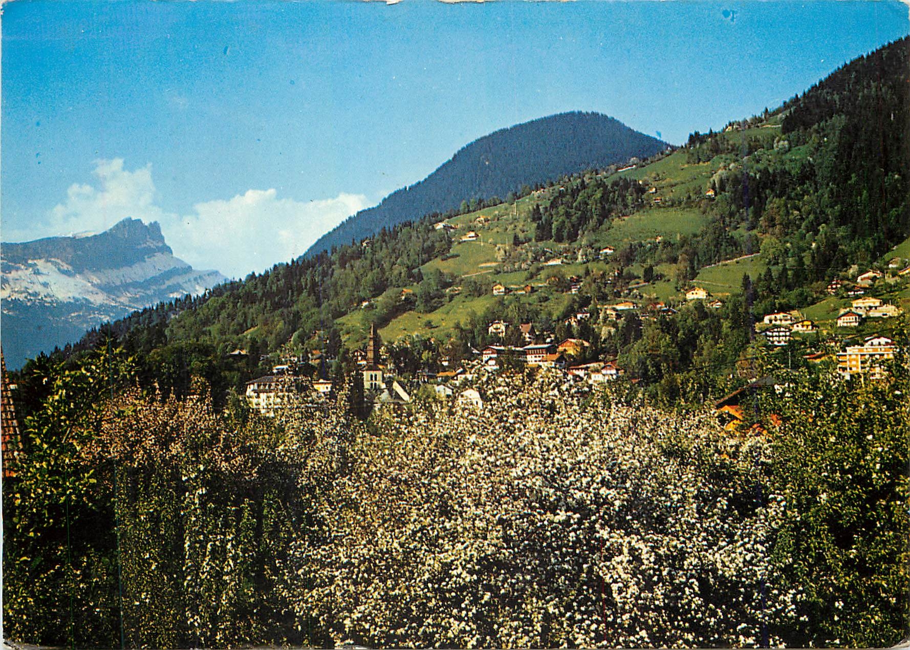 CPM St Gervais Vue generale et les Aiguilles de Varens