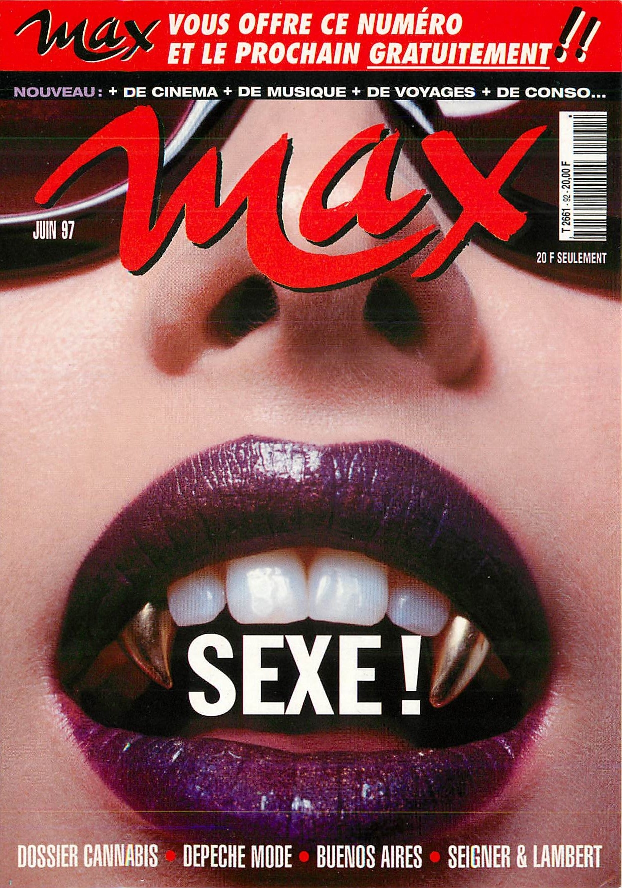 CPM Recevez Max Gratuitement Pendant 2 Mois Sexe Dossier Cannabis Depeche Mode Buenos Aires Seigner