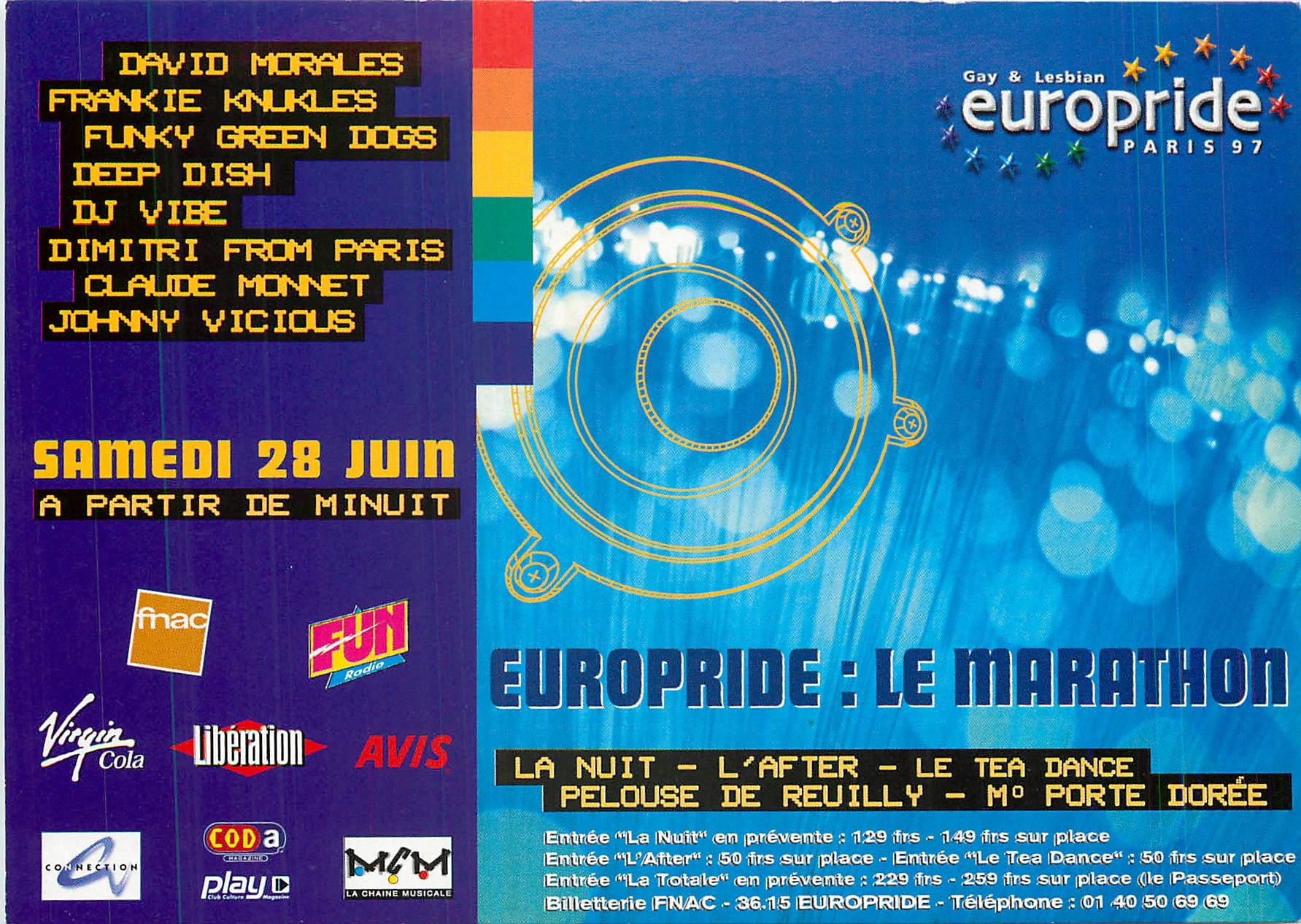 CPM La Nuit L'After Le Tea Dance Pelouse de Reuilly Europride Marathon