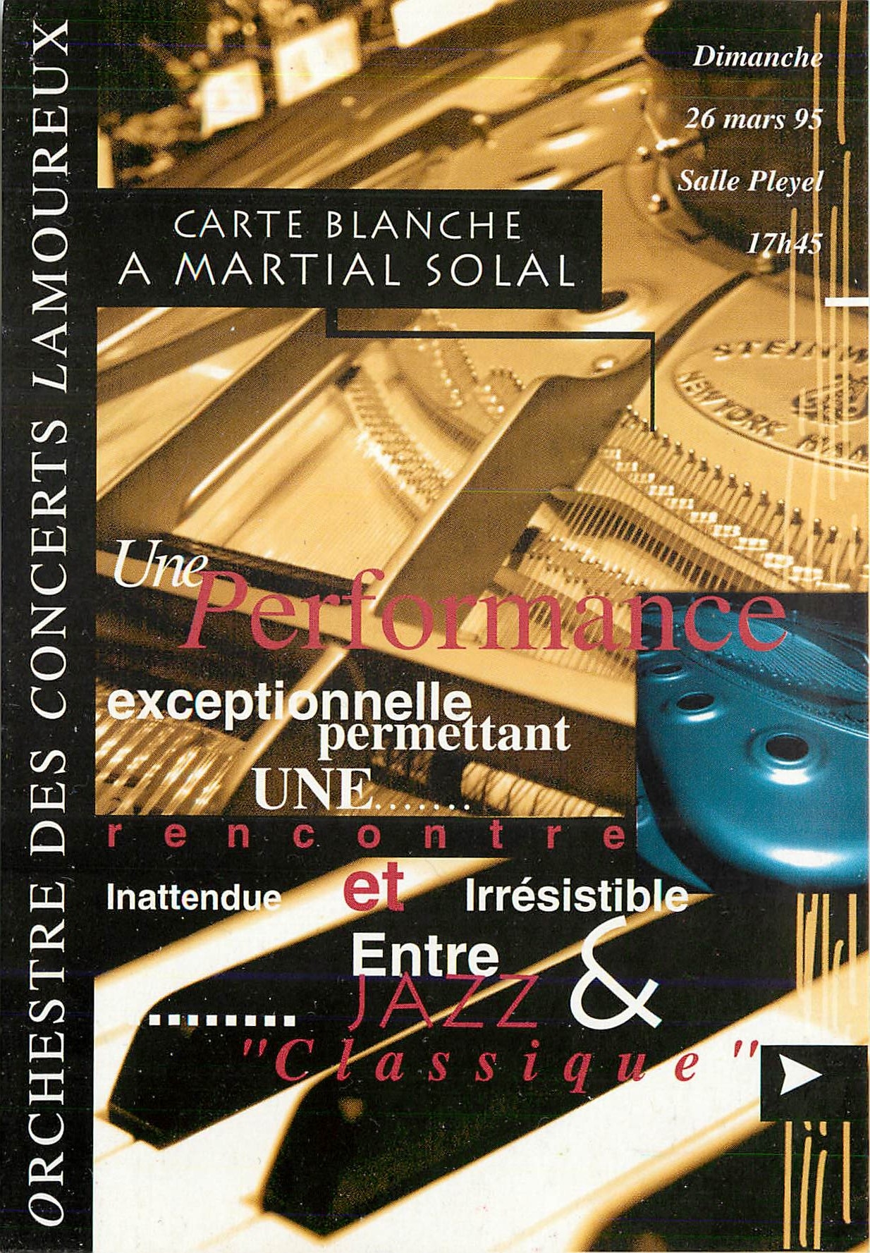 CPM Carte Blanche a Martial Solal Salle Pleyel Paris