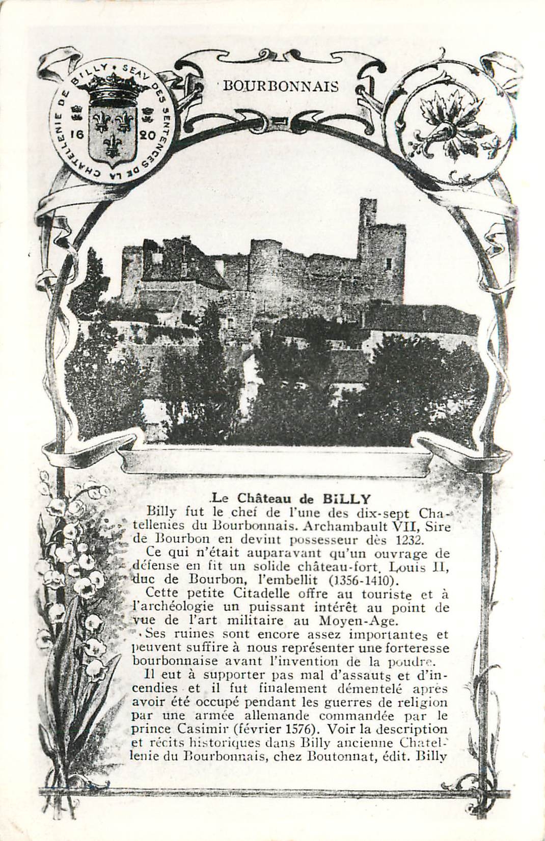 CPM Bourbonnais Le Chateau de Billy 