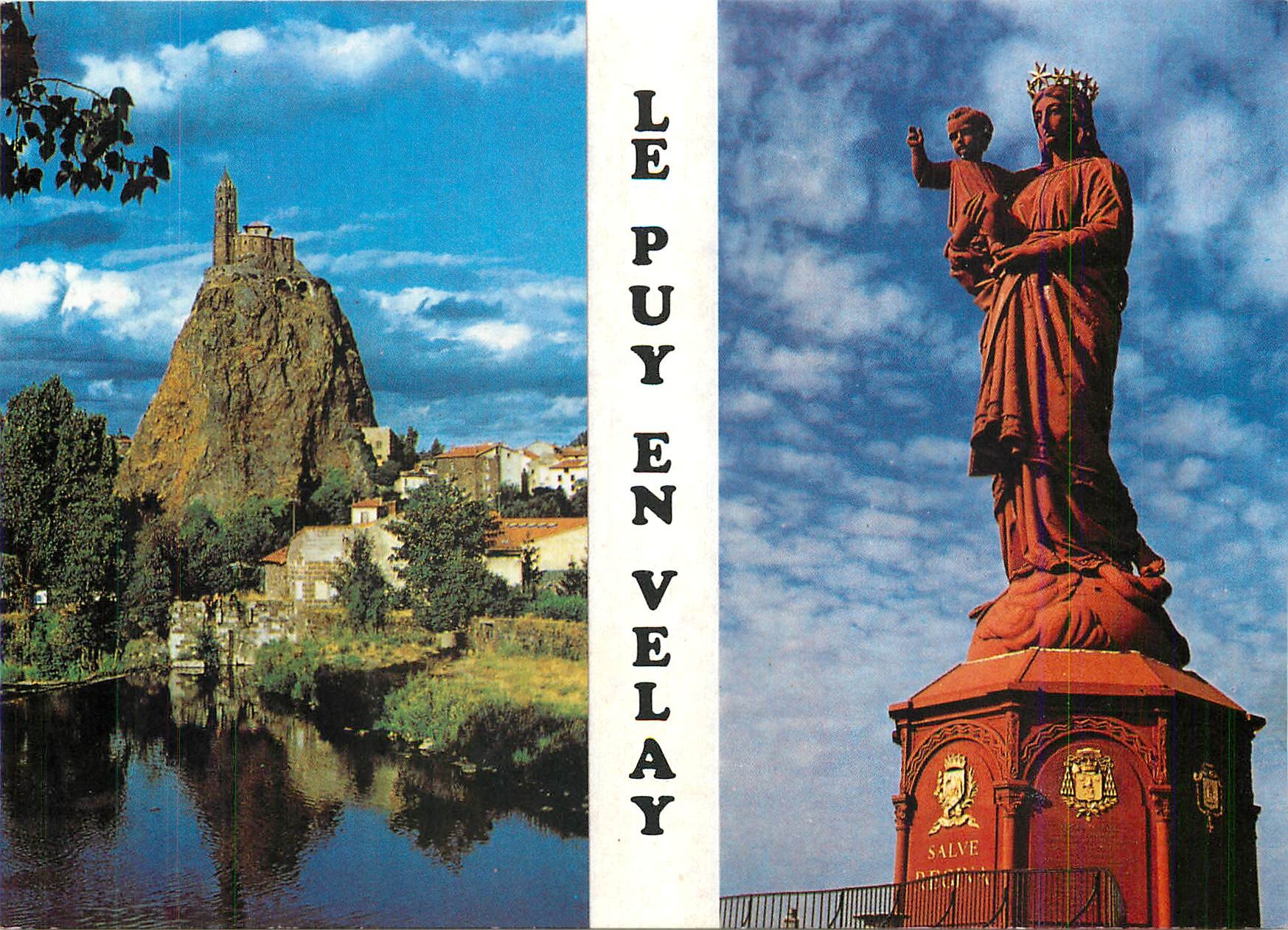 CPM Le Puy en Velay Hte Loire Le Rocher d'Aiguilhe Notre Dame de France 