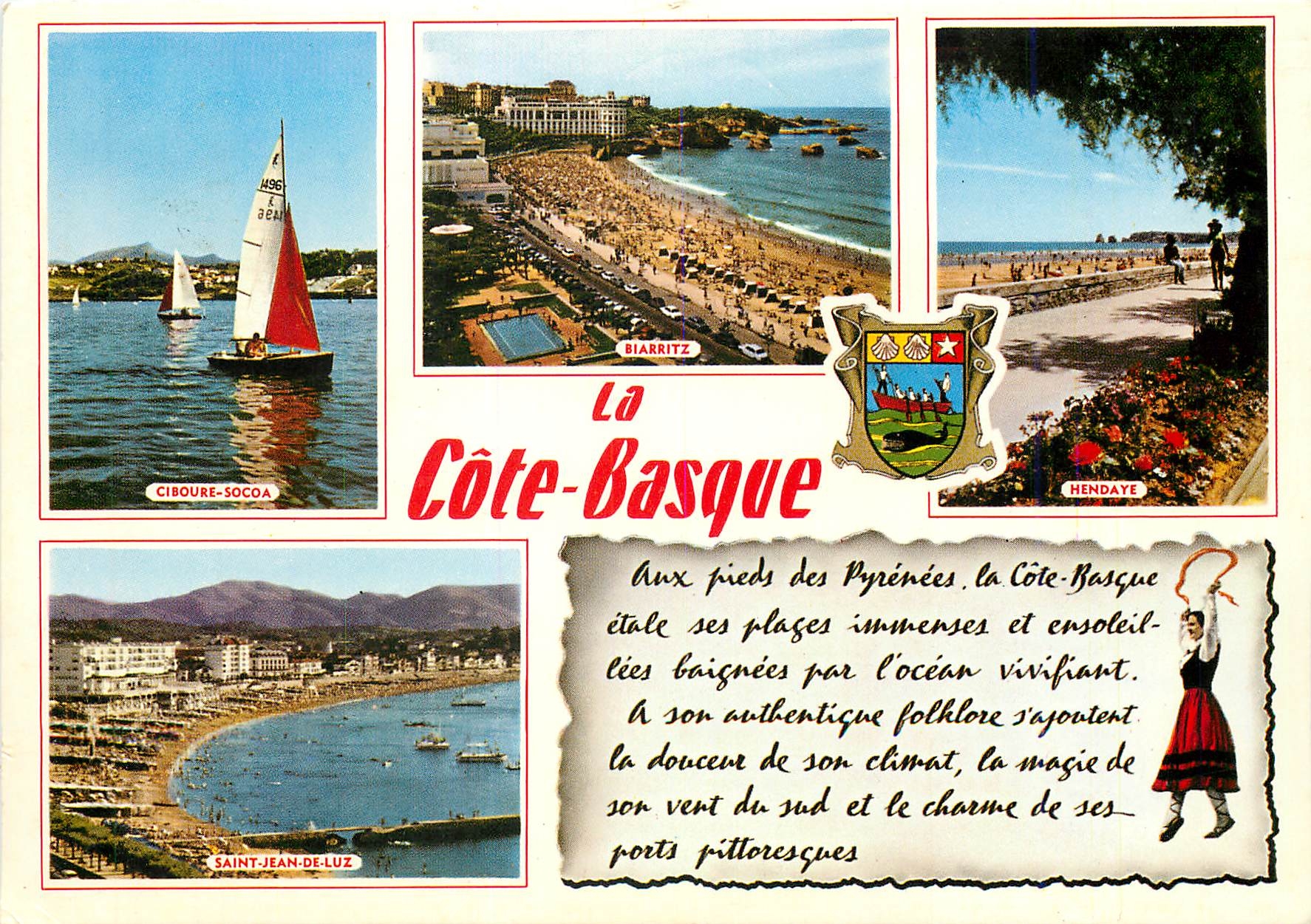 CPM La Cote Basque De Biarritz a la Frontiere Espagnole Ciboure Socoa Biarritz Hendaye Saint Jean de