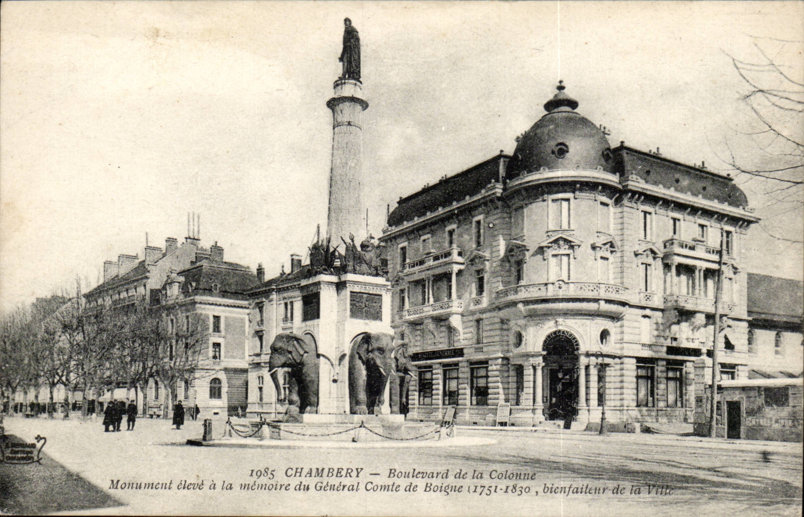Chambery CPA Boulevard of the column count de Boigne Elephants