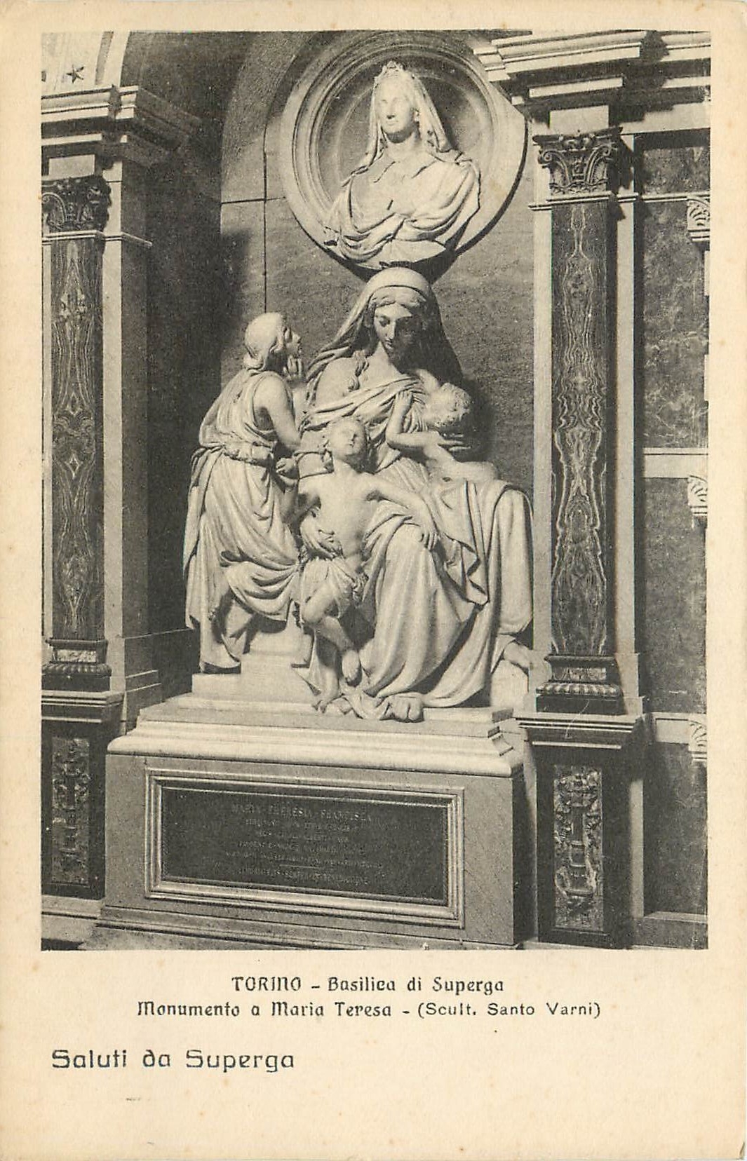 CPA Torino Basilica di Superga Monumento a Maria Teresa (Asaut Santo Varni)