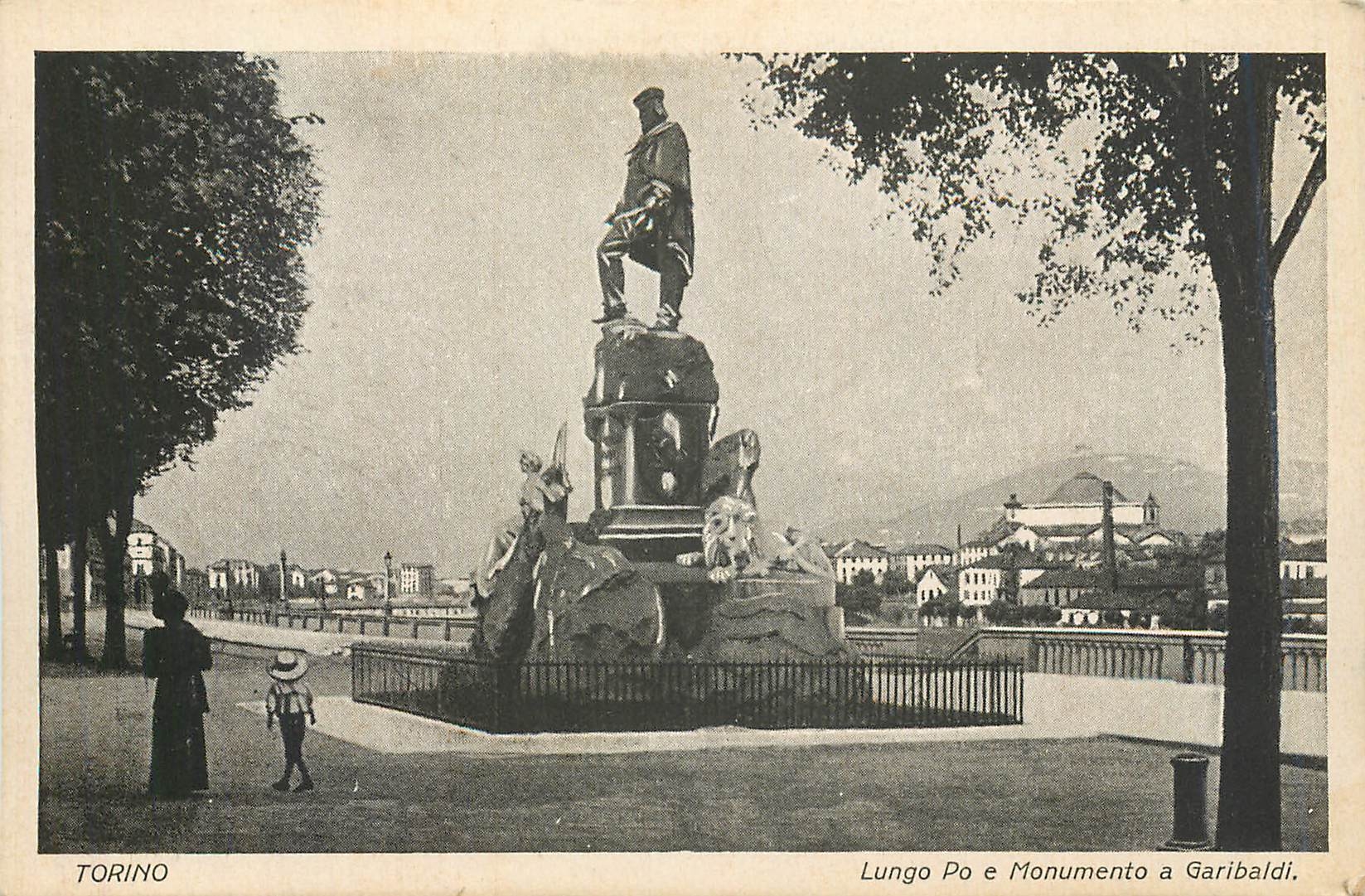 CPA Torino Lungo Po e Monumento a Garibaldi