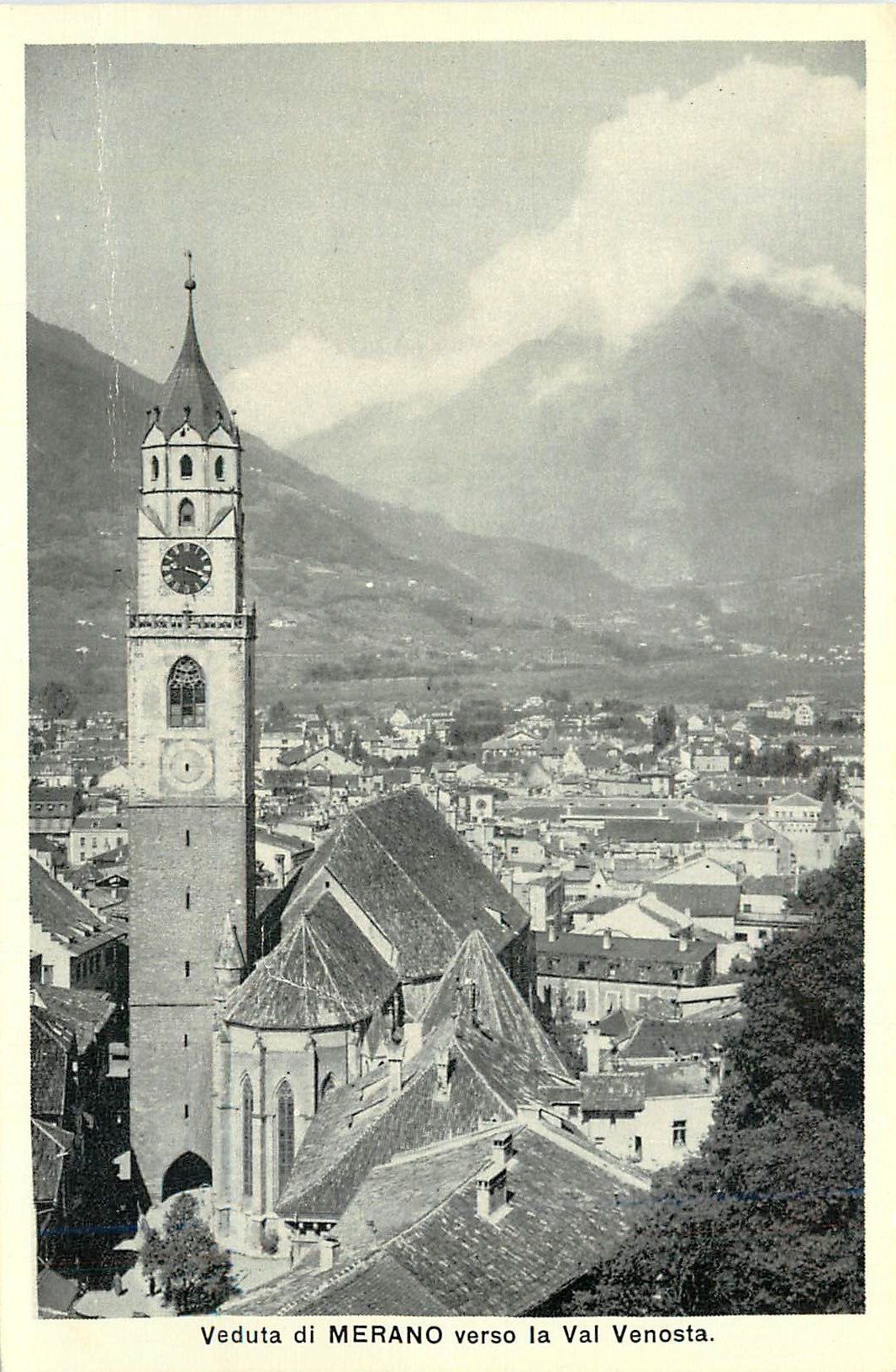 CPA Veduta di Merano verso la Val Venosta