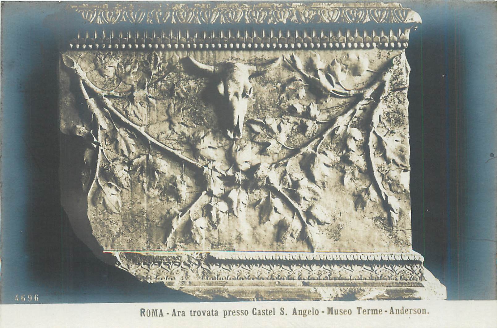 CPA Roma Ara trovata presso Castel S Angelo Museo Terme Anderson