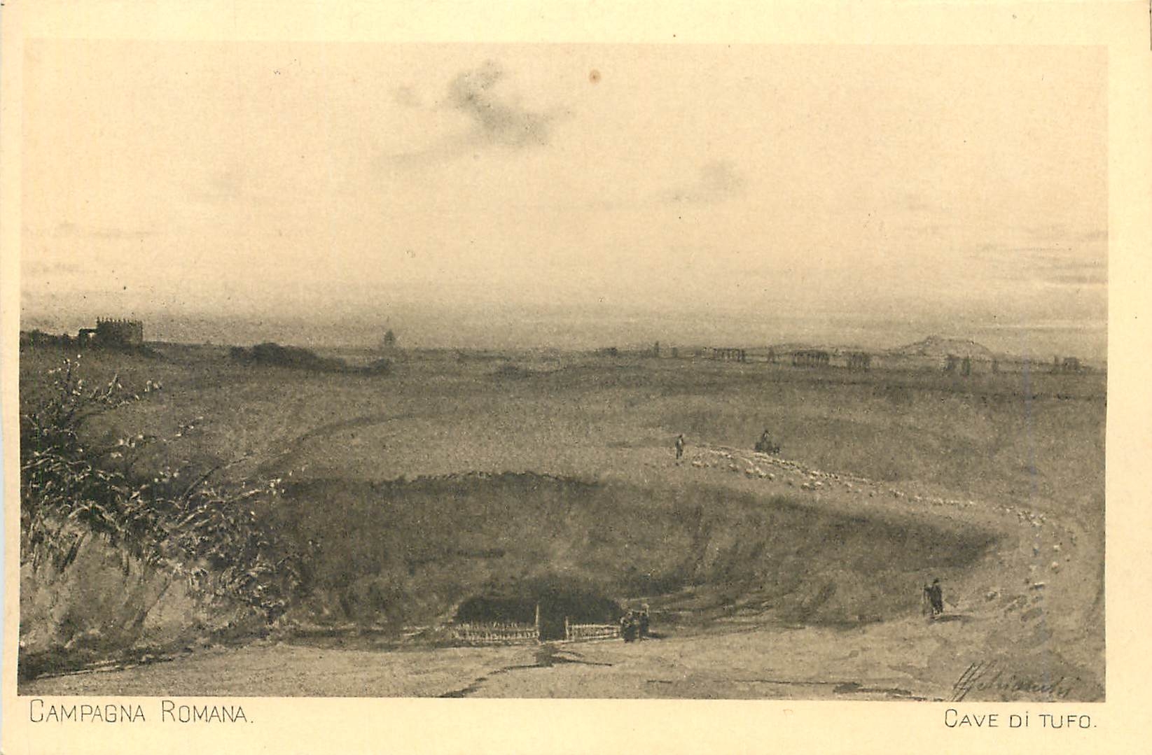 CPA Campagna Romana Cave du Tufo