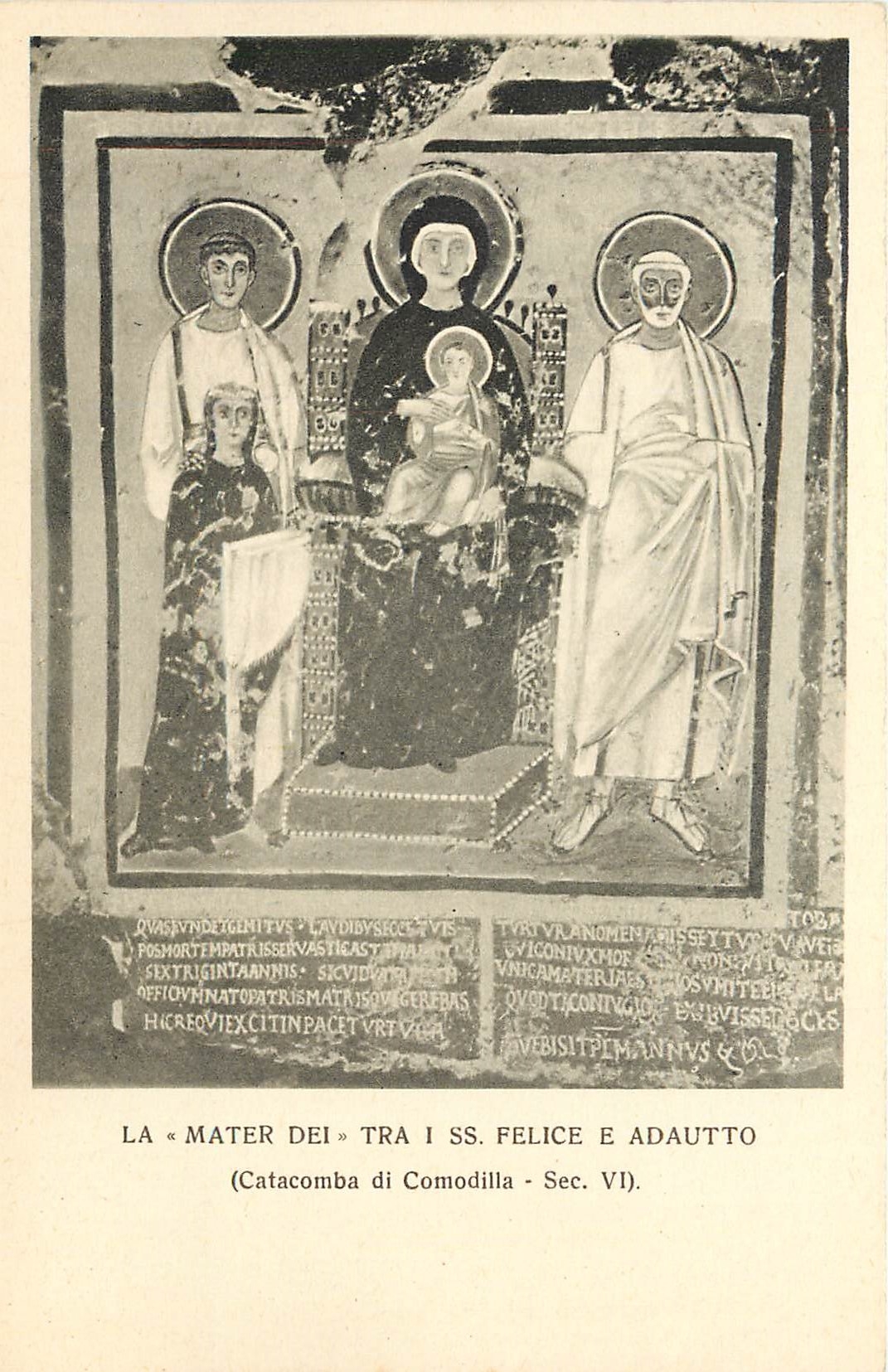 CPA La Mater dei Tra i ss Felice e Adautto (Catacombe di Comodilla Sec VI)