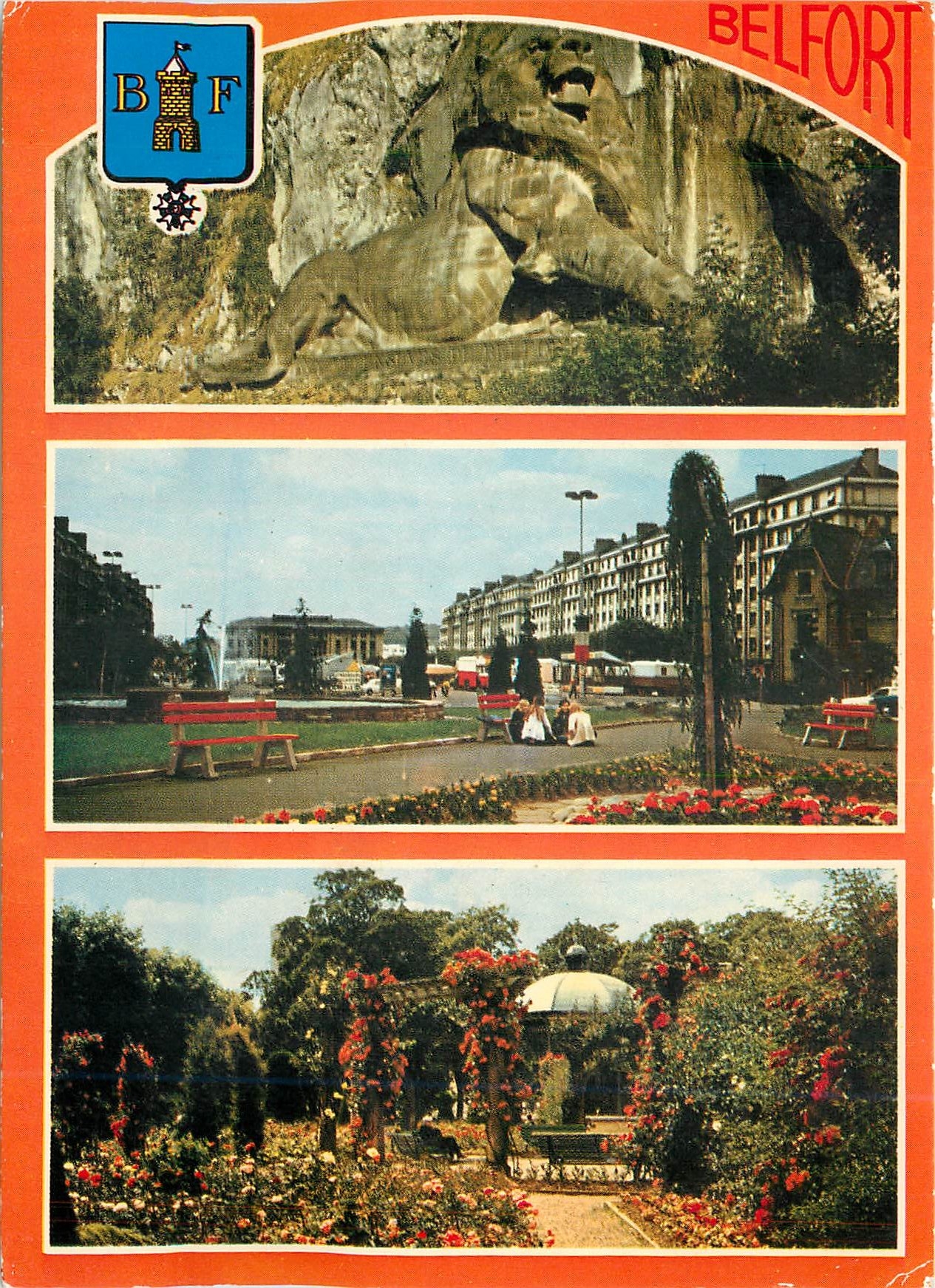 CPM Belfort (Terr de Belfort) Le Lion oeuvre du Scuplpteur Bartholdi la Place de la Resistance La Ro