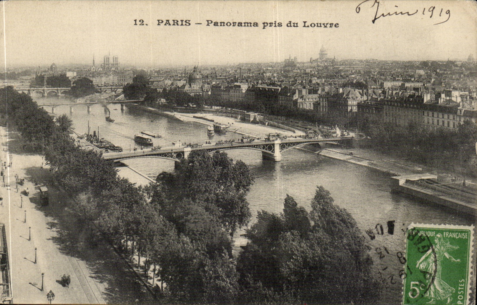Panorama Paris-CPA genommen vom Louvre