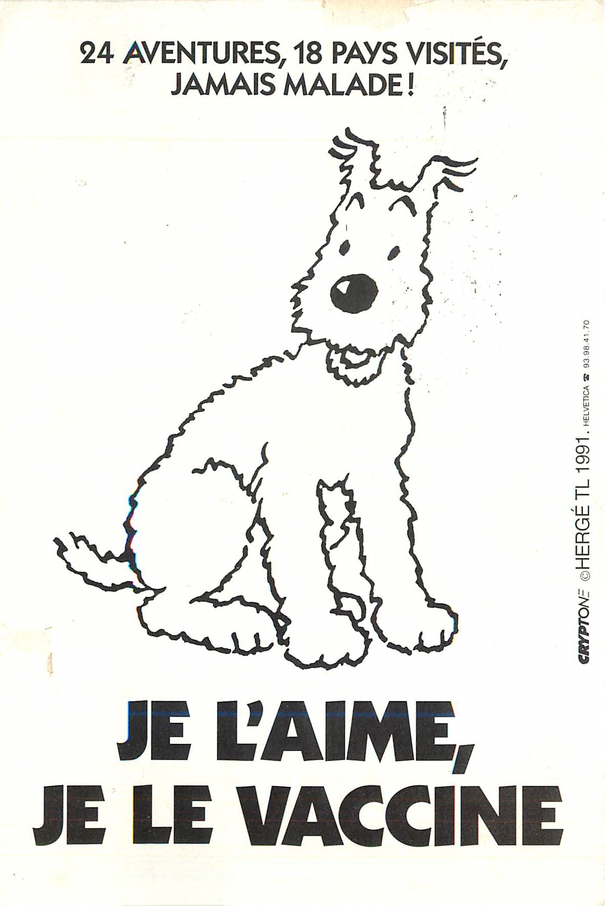 CPM 24 aventures 18 pays visites Jamais Malade Tintin Milou Herge