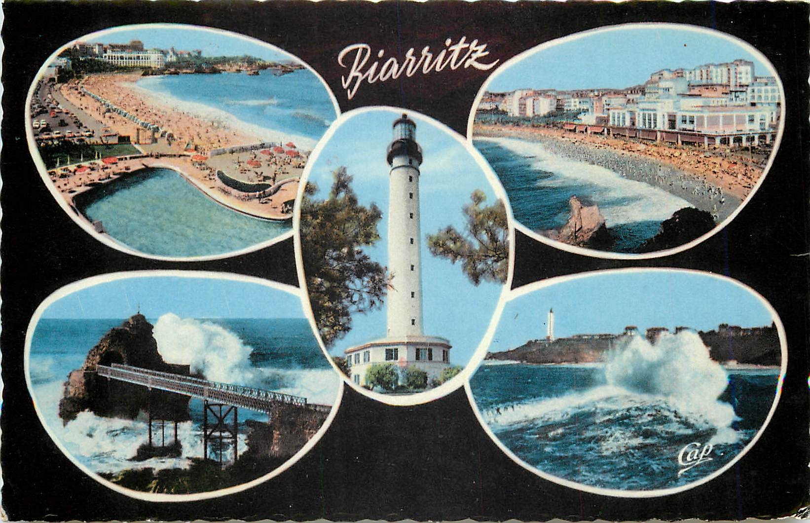 CPM Biarritz B Pyr La Plage et le Casino Le Phare Le Rocher de la Vierge 