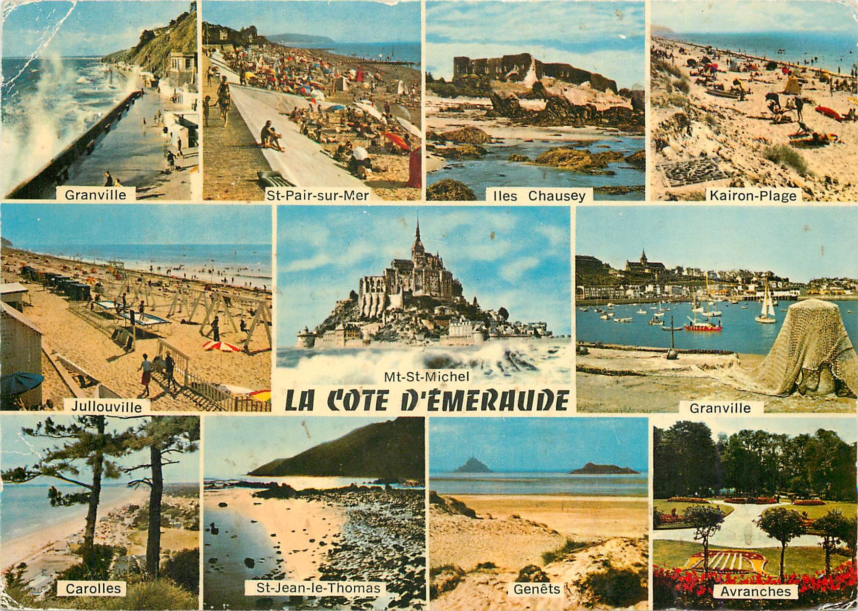 CPM La Cote d'Emeraude Granville St Pair sur Mer Iles Chausey Kairon Plage