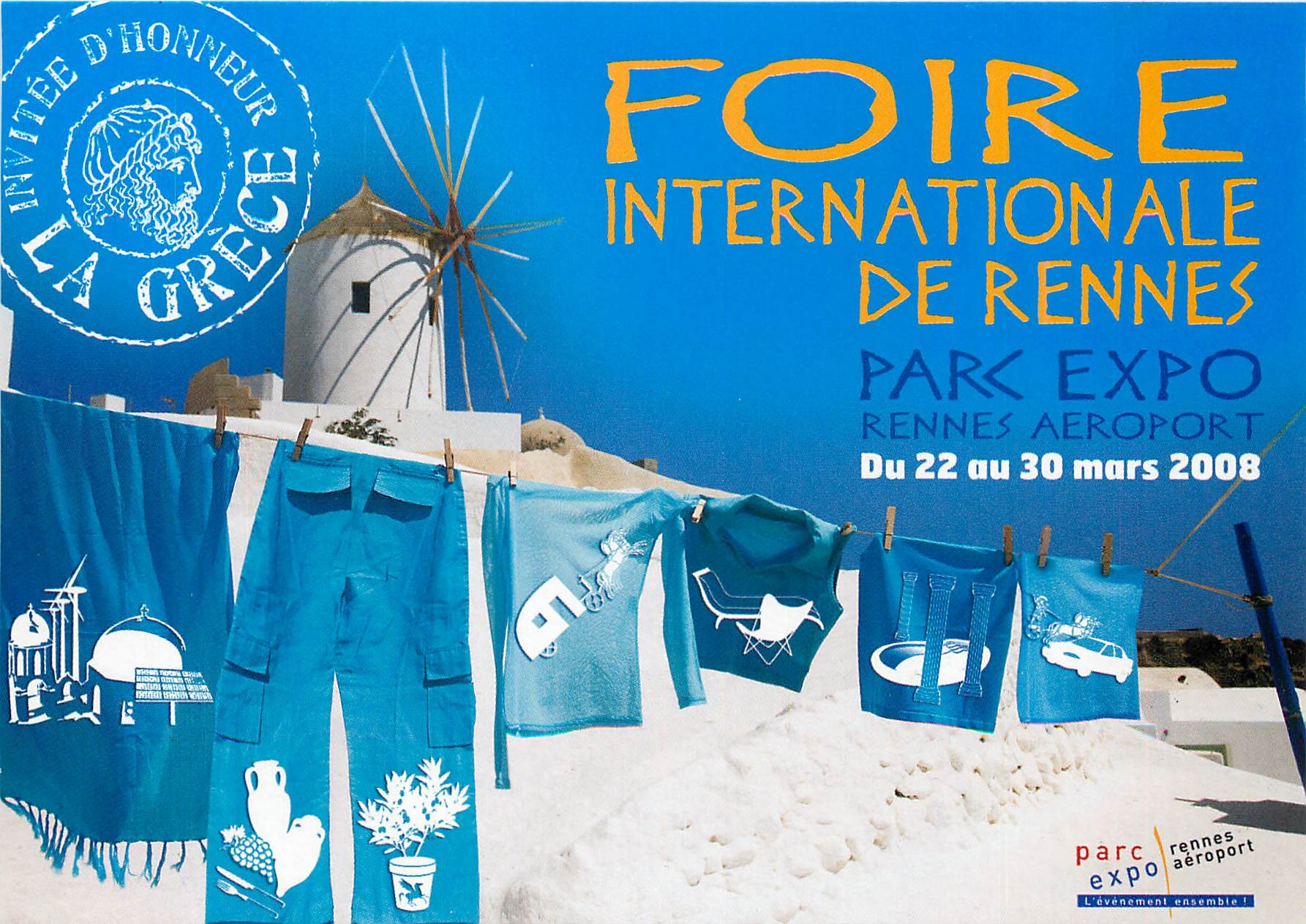 CPM Foire Internationale de Rennes Paris Expo Moulin a vent