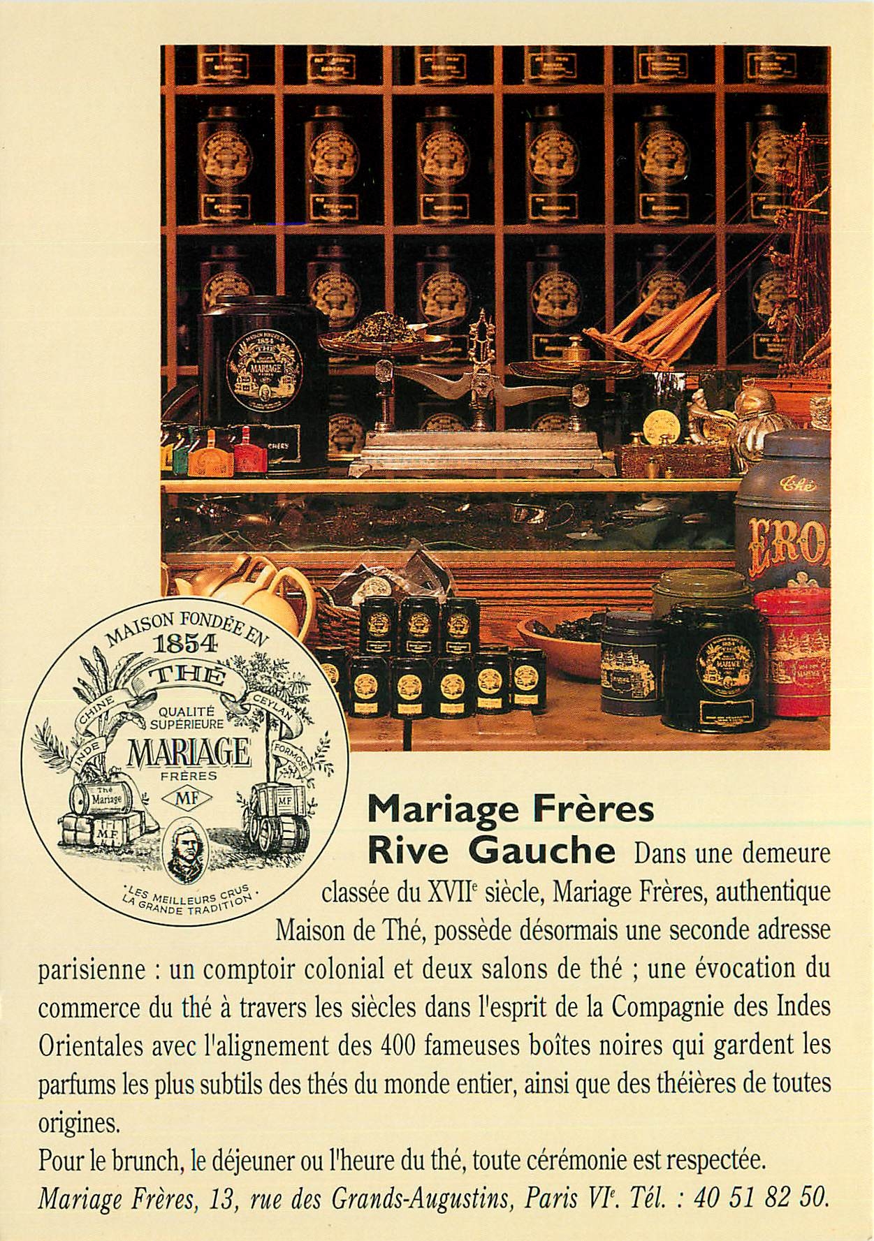 CPA Mariage Freres Maison de The a Paris Depuis 1854