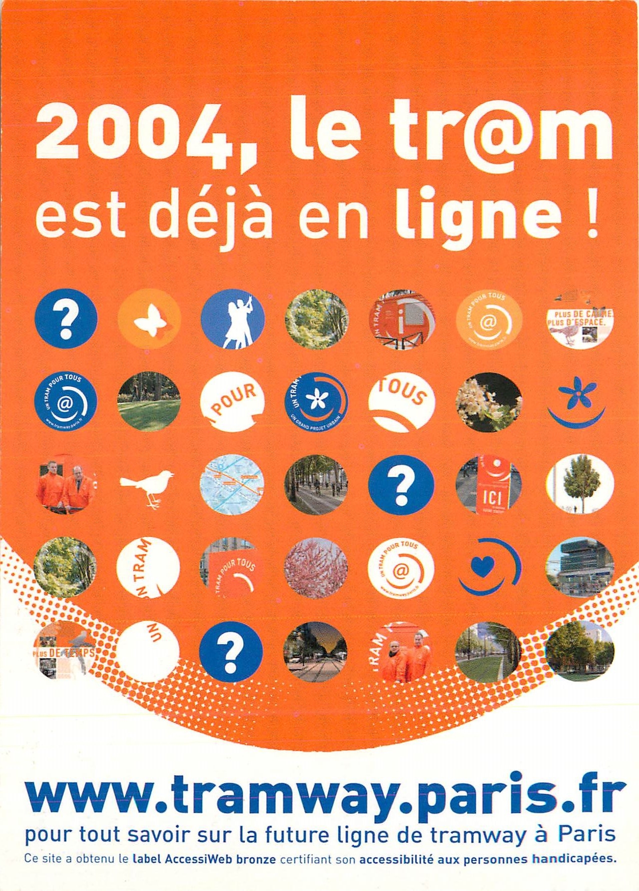 CPA 2004 le tr@m est deja en ligne Tramway.paris.fr