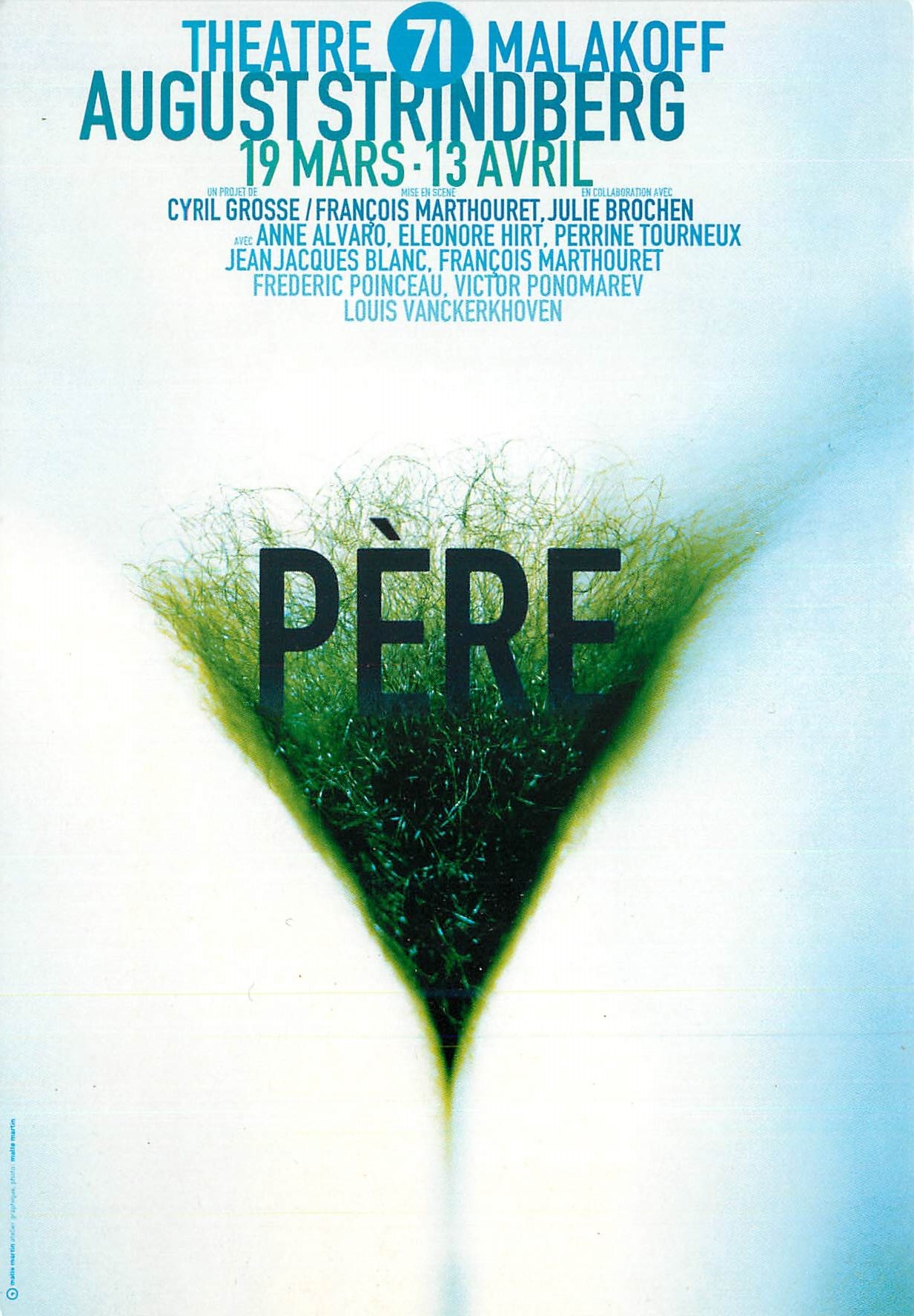 CPA Pere august Strindberg du 19mars au 13 aveil 2002 Theatre Malakoff