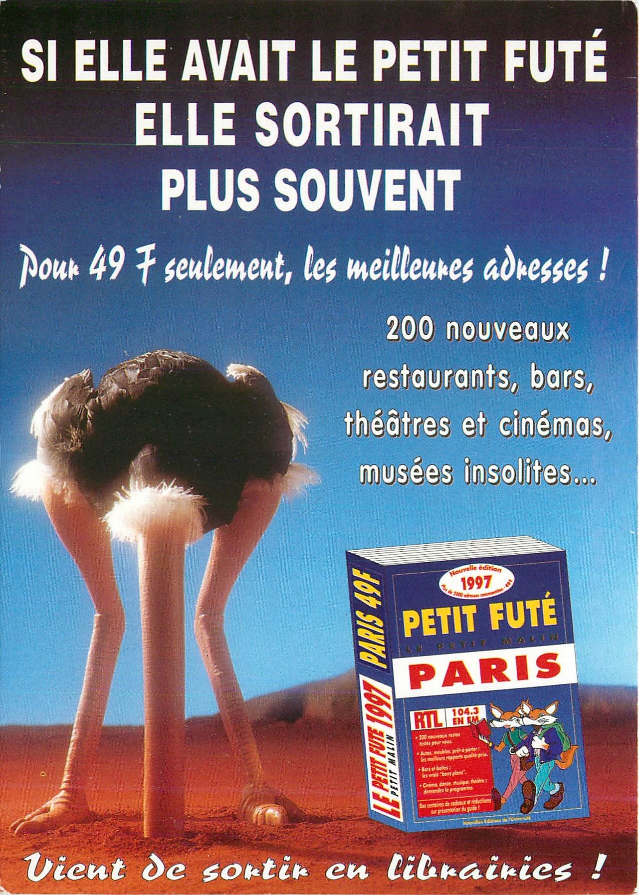 CPA Si Elle avait le petit fute elle sortirait plus souvent Petit Fute Paris Autruche