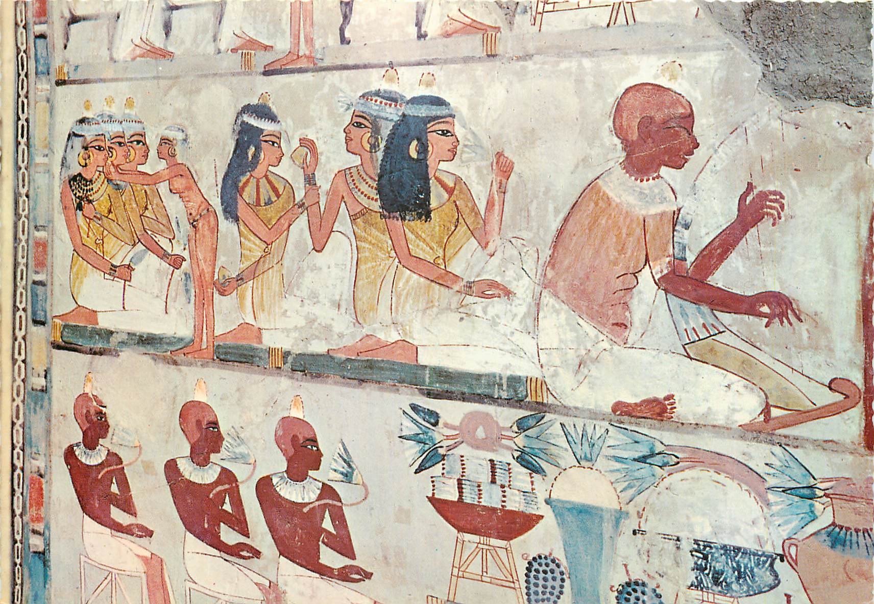 CPM Louxor Tombes des Nobles Peintures murales dans la tombe de Nakht