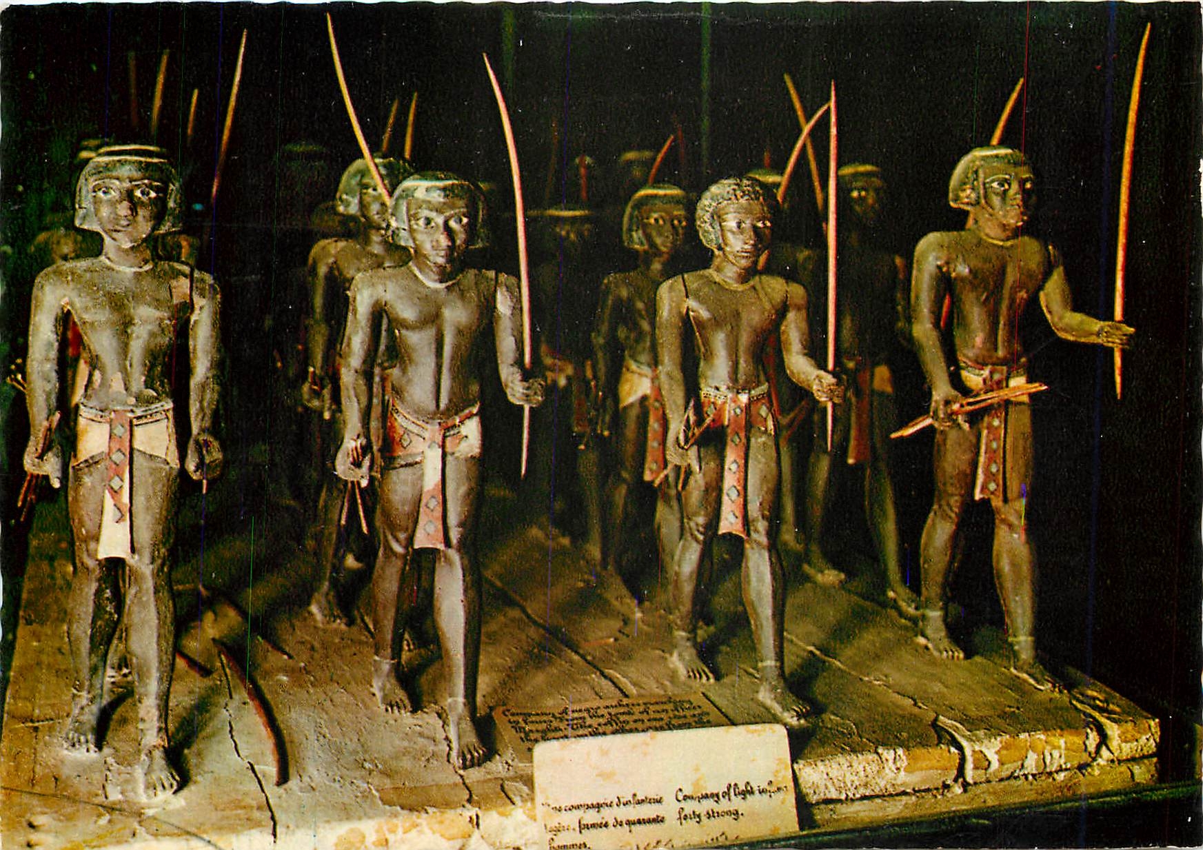 CPM Musee Egyptien au caire Group of 40 sudanese Soldiers (Middle Kingdom)