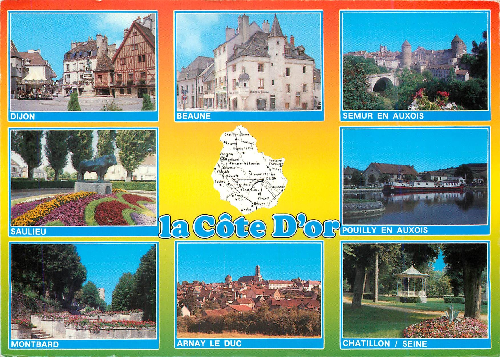 CPM La Cote d'Or Dijon Beaune Semur en Auxois Saulieu Pouilly en Auxois Montbard Arnay le Duc Chatil
