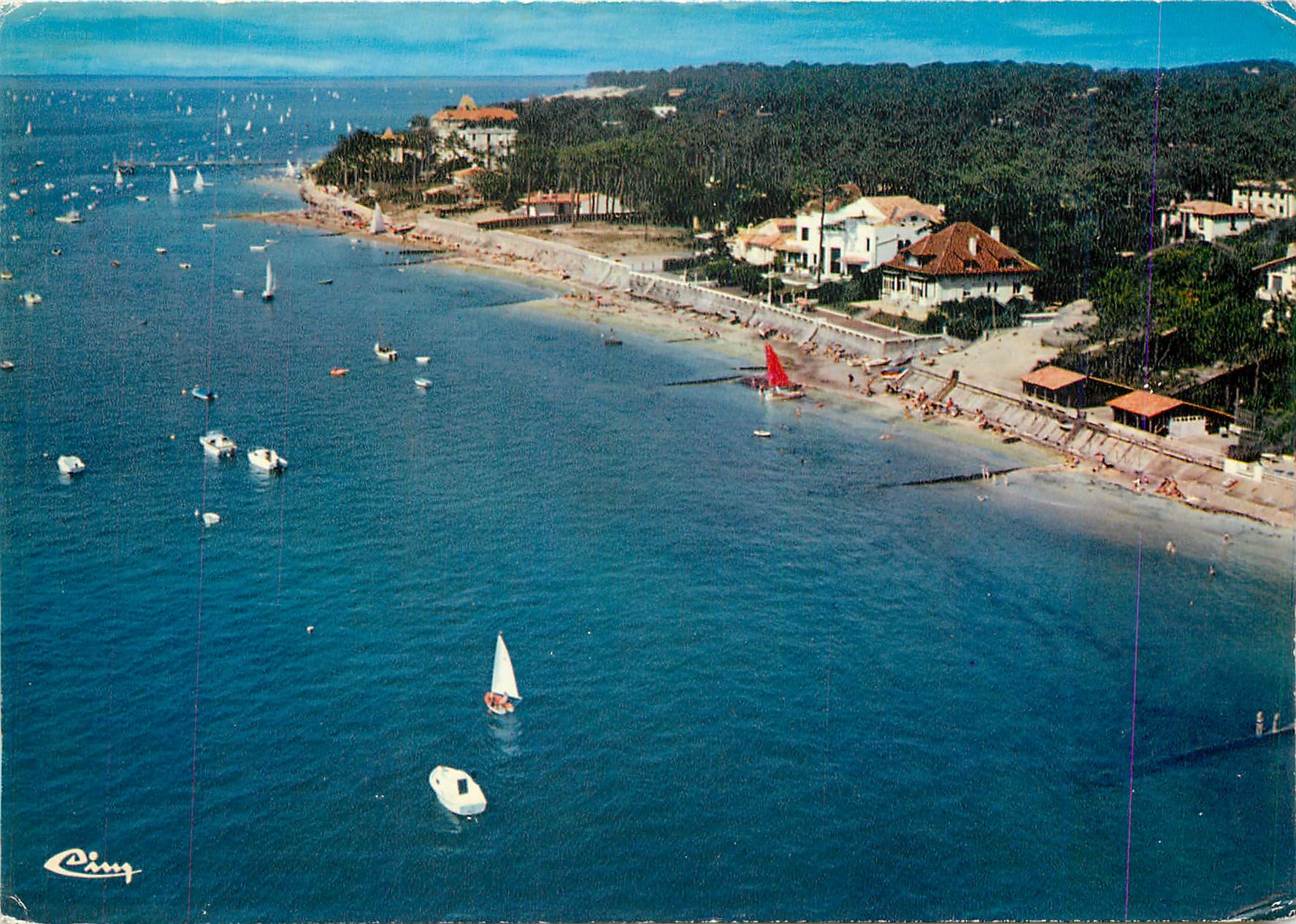 CPM Bassin d'Arcachon Pyla sur Mer Le Moulleau Gironde Vue generale arienne sur le bassin et la plag