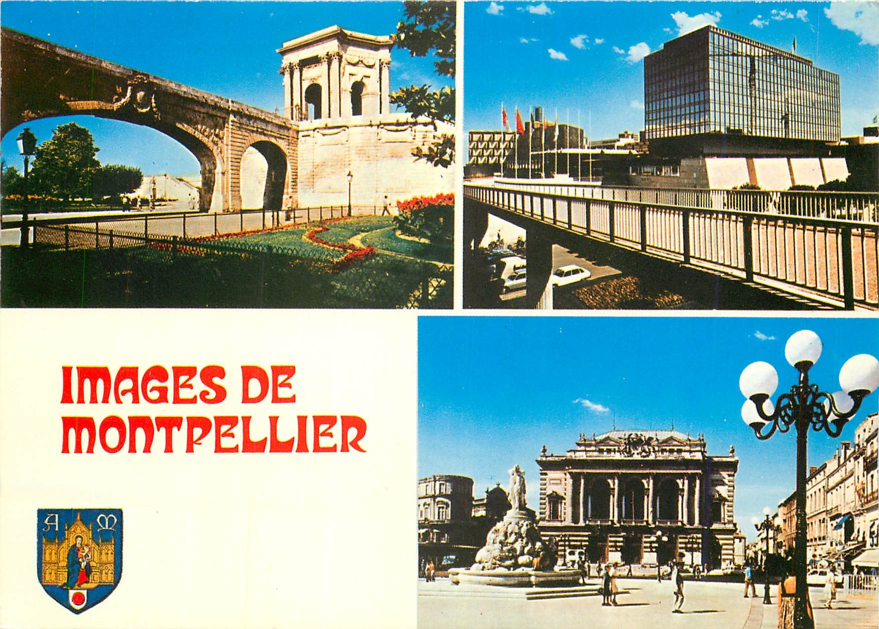 CPM Montpellier Herault Le chateau d'eau Le polygone Place de la Comedie
