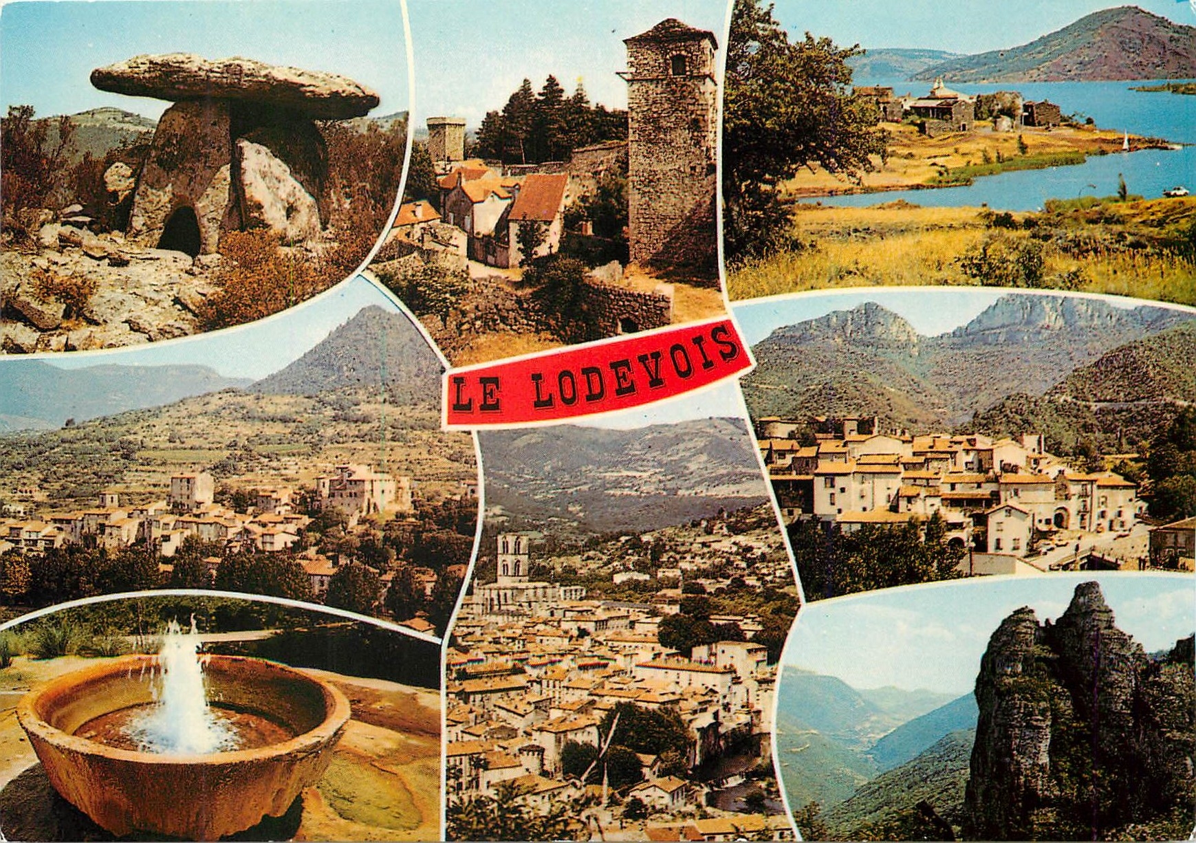 CPM En parcourant le Lodevois Herault Dolmen La Couvertoirade Lac du Salagou Soubes