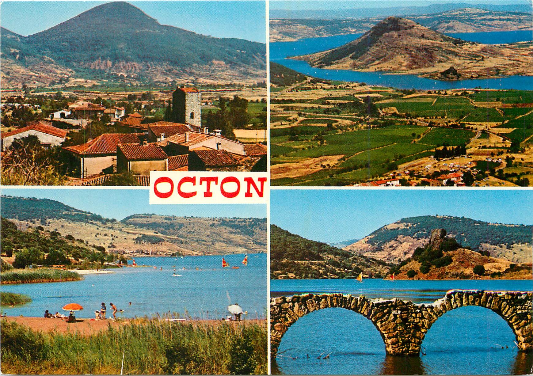 CPM Sur les rives du lac du Salagou le petit village d'Octon Herault