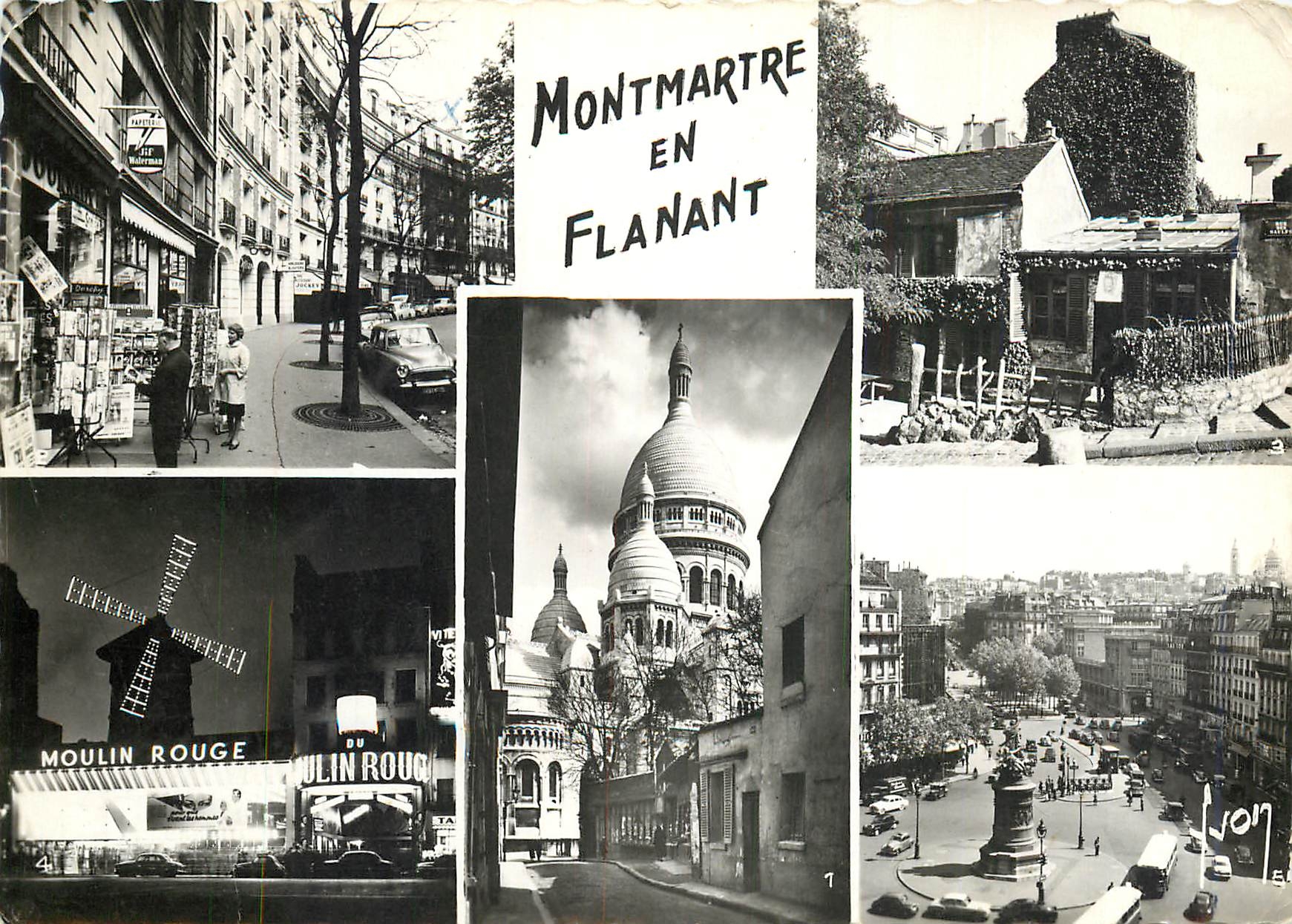 CPM Paris Arondissement Rue du Chevalier de la Barre Rue Caulaincourt Le Lapin agile Le Moulin Rouge