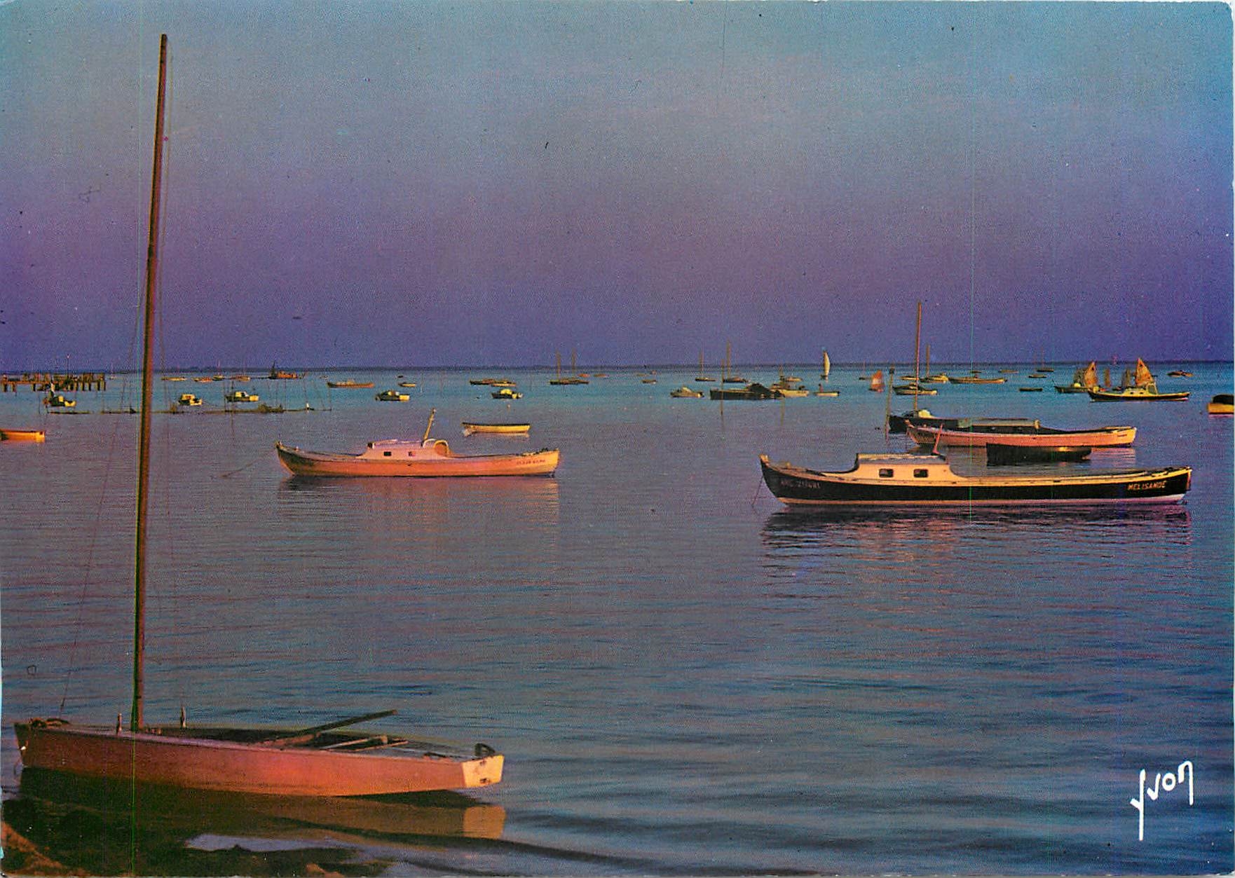 CPM Le Bassin d'Arcachon apres le Coucher du Soleil Gironde