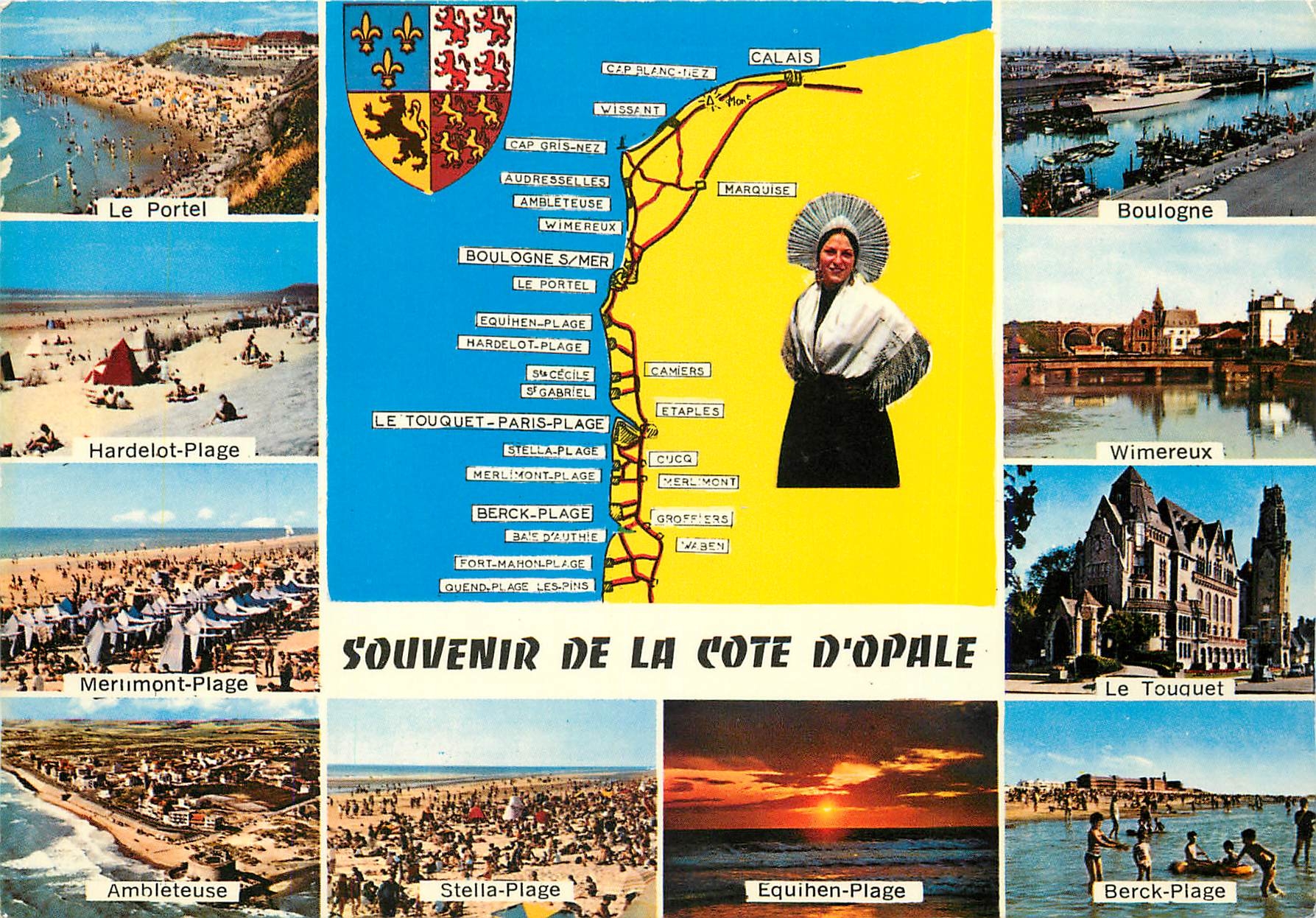 CPM Souvenir de la Cote d'Opale Le Portel Boulogne Hardeot Plage Wilmereux 