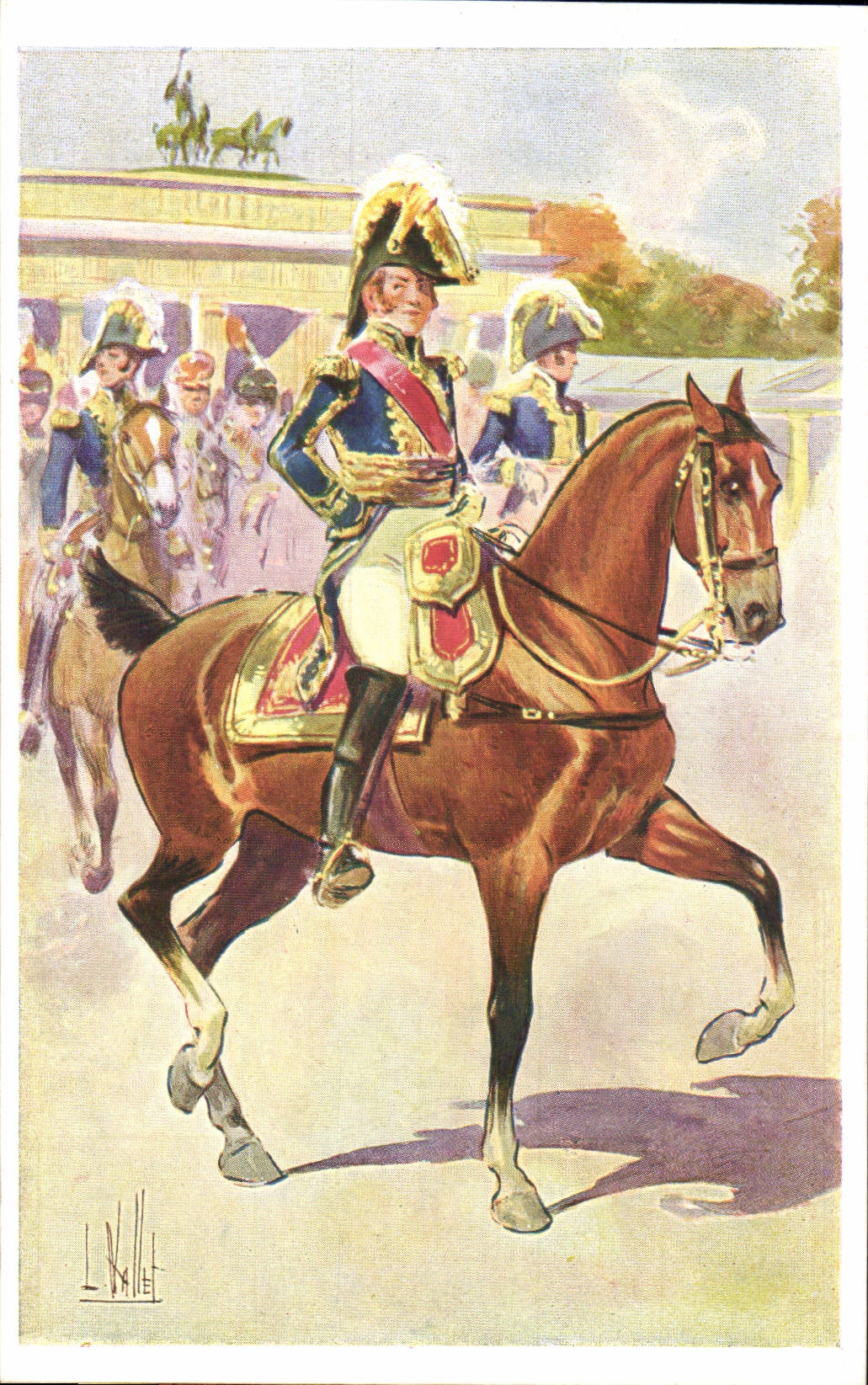 CPA Lefebvre Alsacien ne Rouffach Marechal de France Garde imperiale Duc de Dantzig Madame Saint Gene