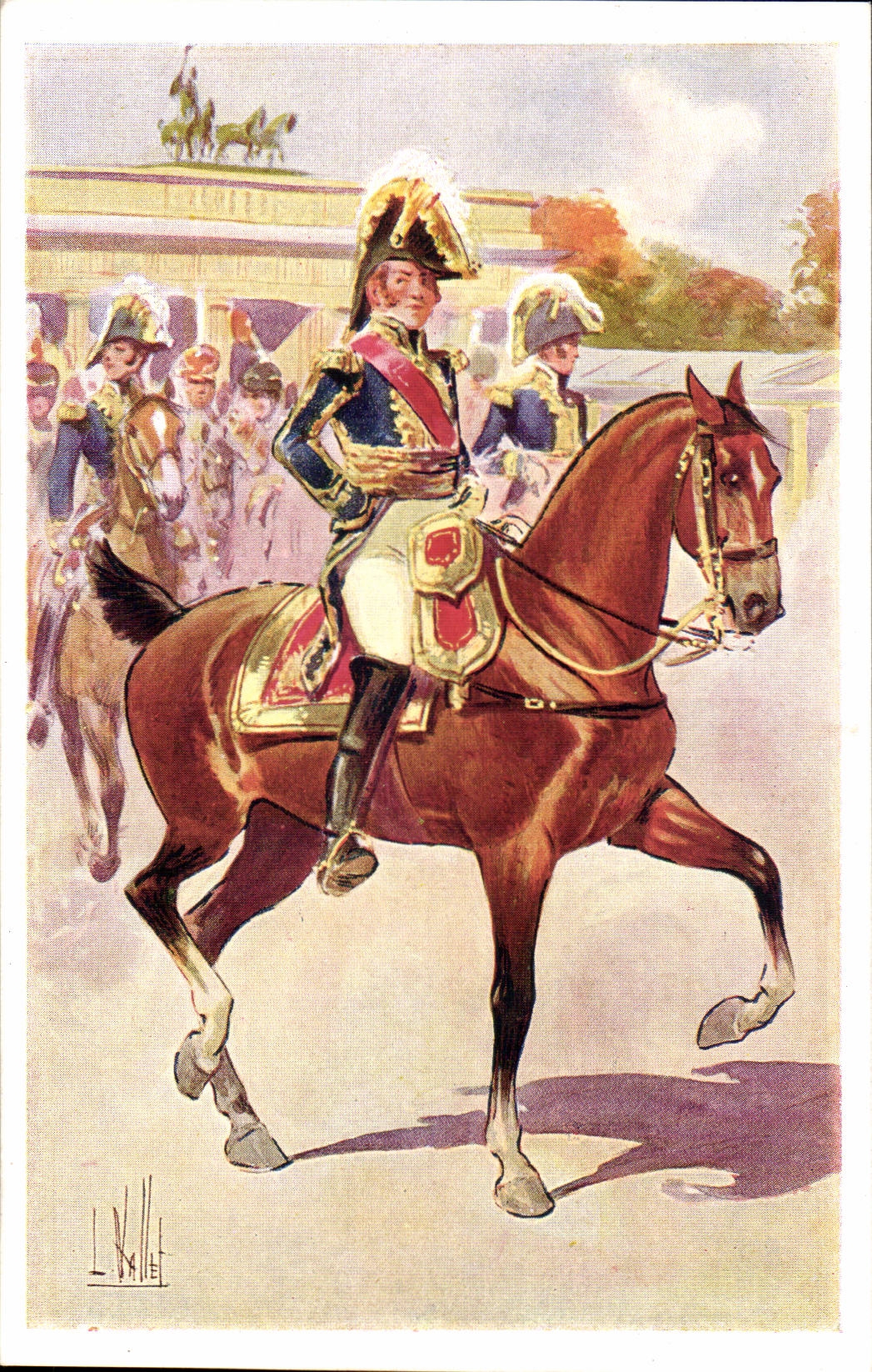 CPA Lefebvre Alsacien ne Rouffach Marechal de France Garde imperiale Duc de Dantzig Madame Saint Gene