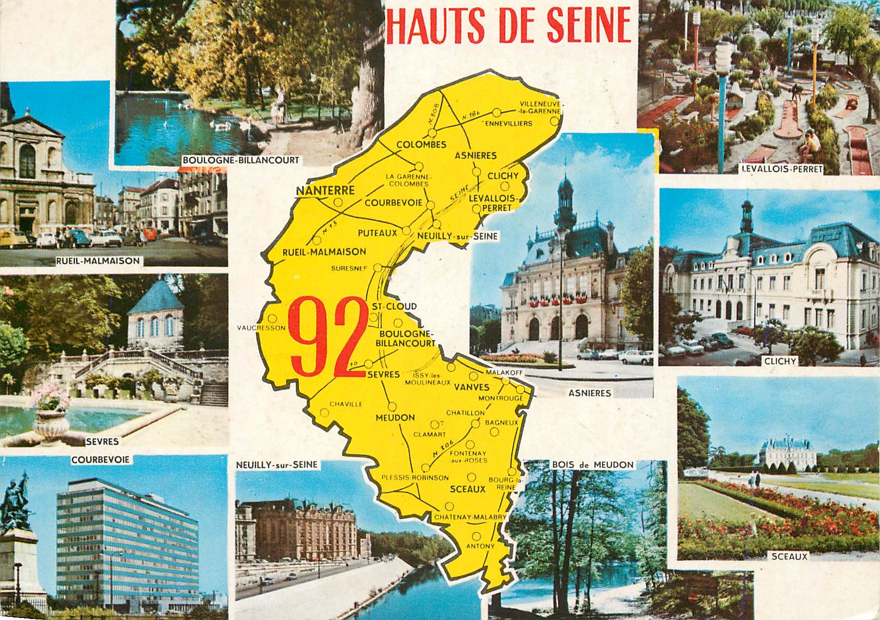 CPM Hauts de Seine Ce departement issu de nouveau decoupage de la Region Boulogne Levallois Perret C