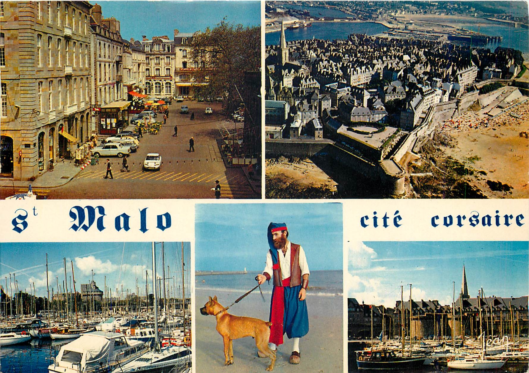 CPM Saint Malo Ille et Vilaine La place Chateaubriand Vue generale Le port 
