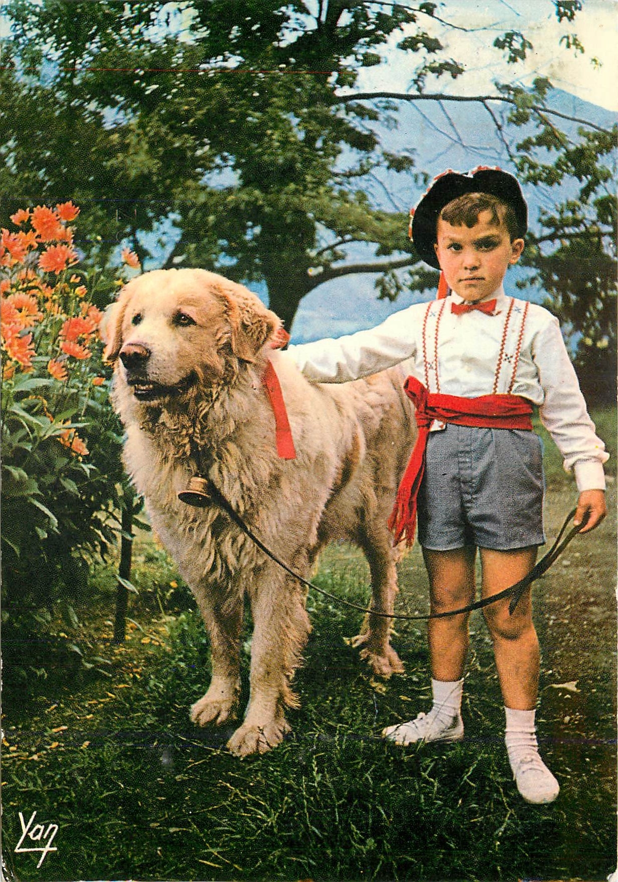 CPM Nos Belles Pyrenees Folklore Pyreneen L'Enfant au Chien 